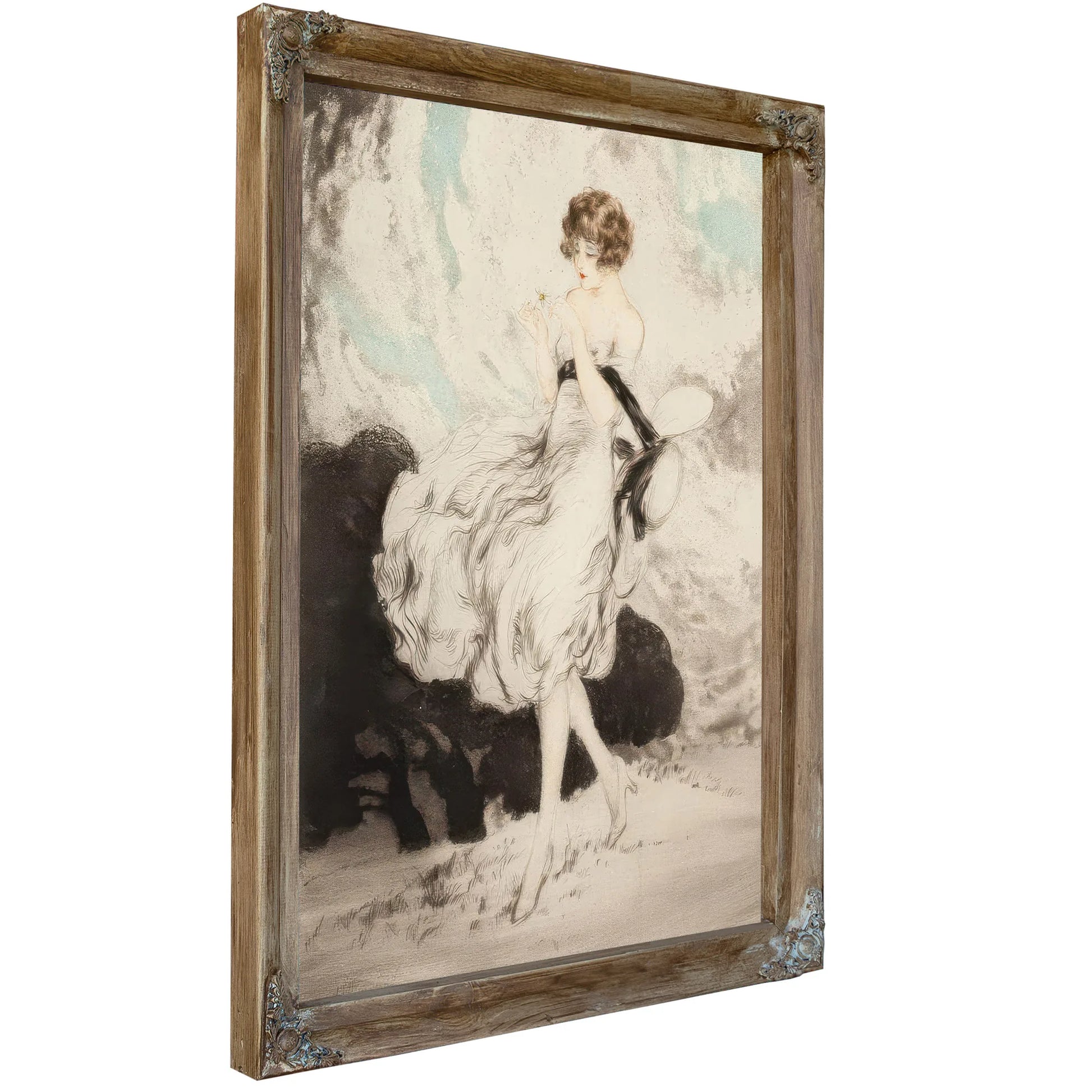 Lady With A Daisy By Louis Icart Fine Art Print