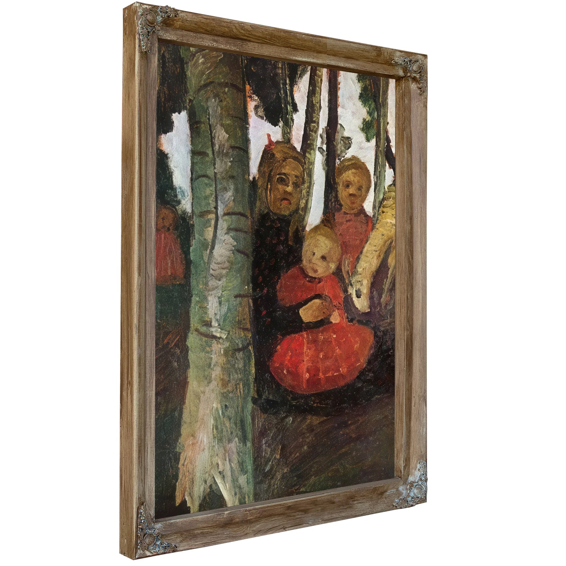 Three Children With Goat In The Birch Forest By Paula Modersohn Becker Fine Art Print
