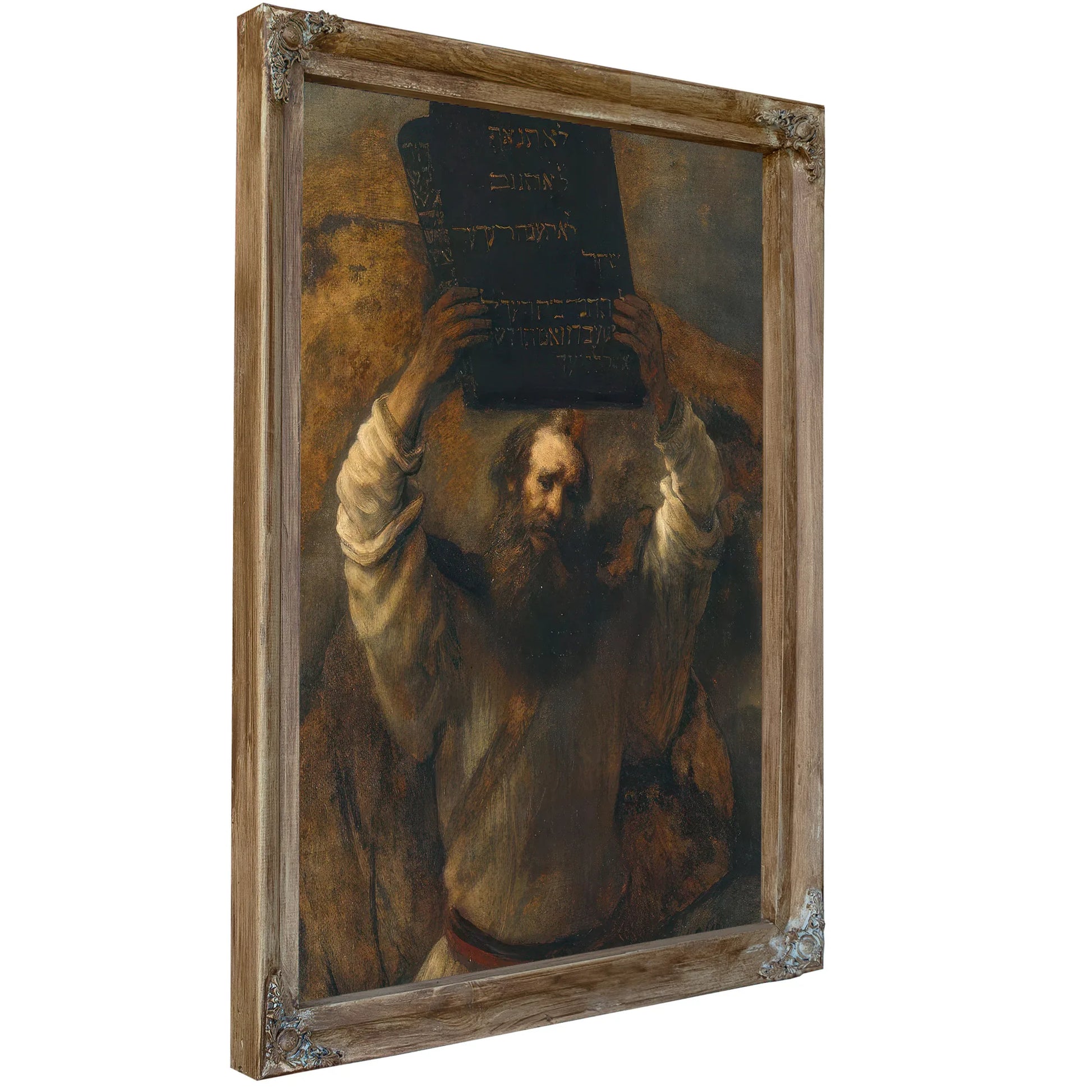 Moses With The Ten Commandments By Rembrandt Fine Art Print