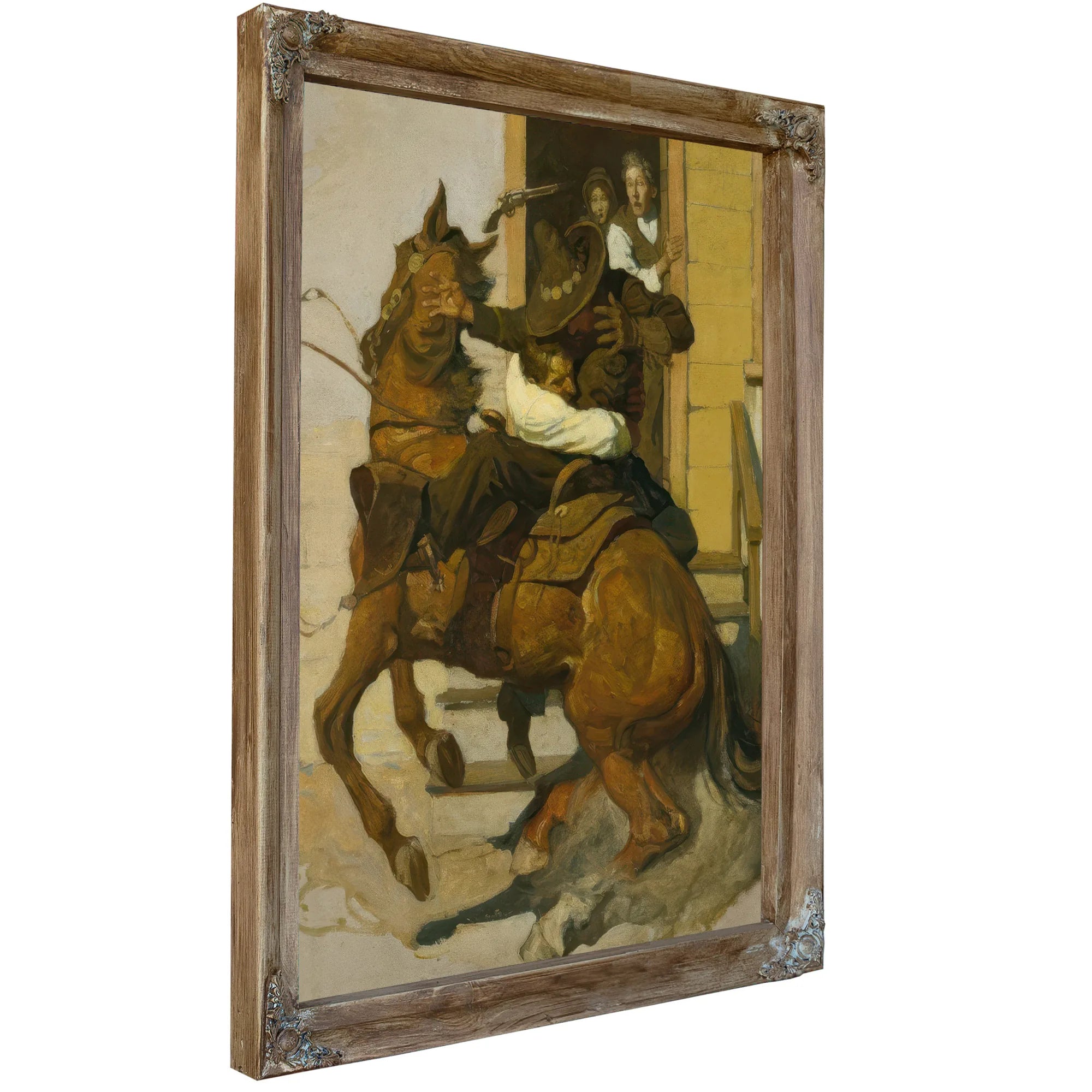 But Sir Henry Never Stopped. By NC Wyeth Fine Art Print