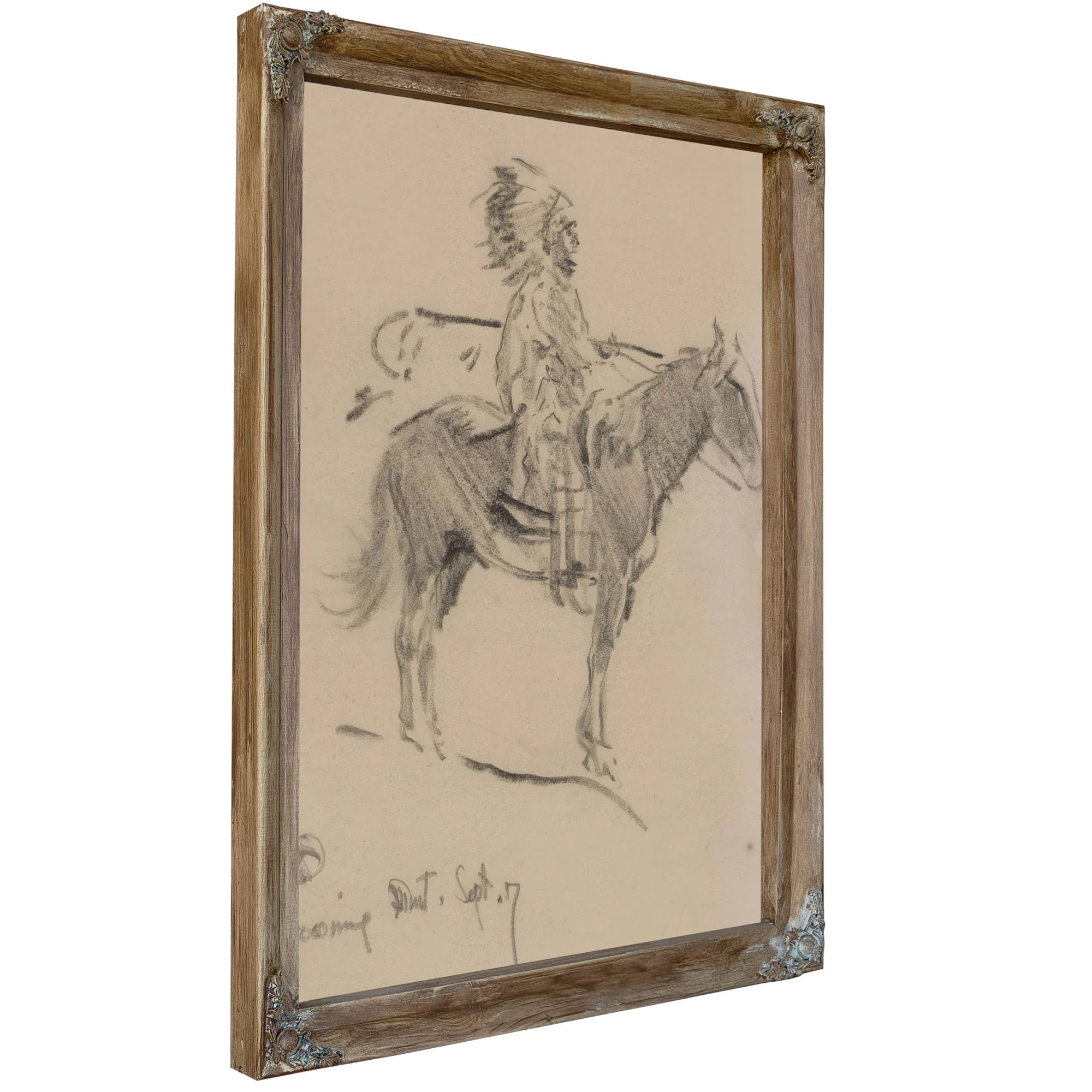 Indian On Horseback , By Maynard Dixon Fine Art Print