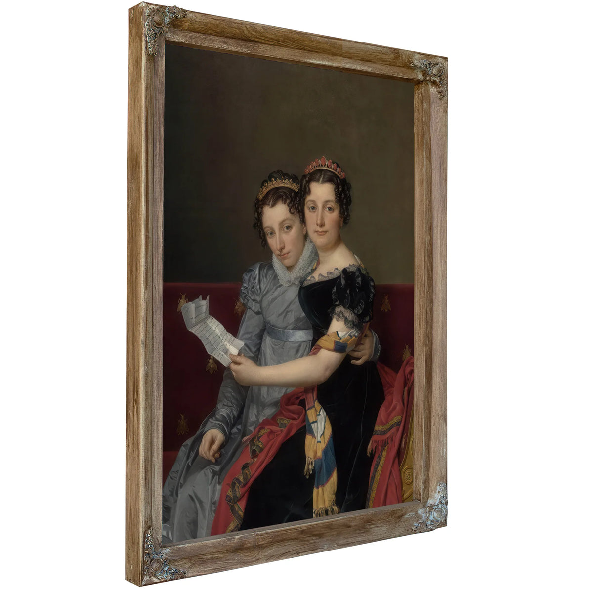 Portrait Of The Sisters Ze Nai De And Charlotte Bonaparte By Jacques Louis David Fine Art Print