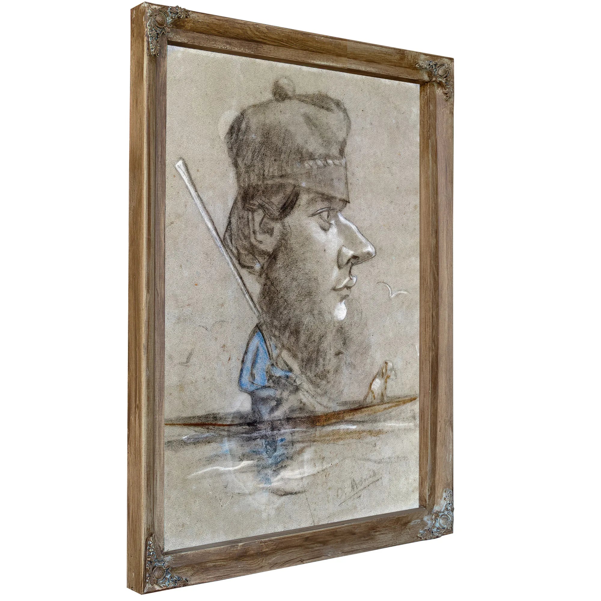 A Hunter And His Dog On A Boat By Claude Monet Fine Art Print