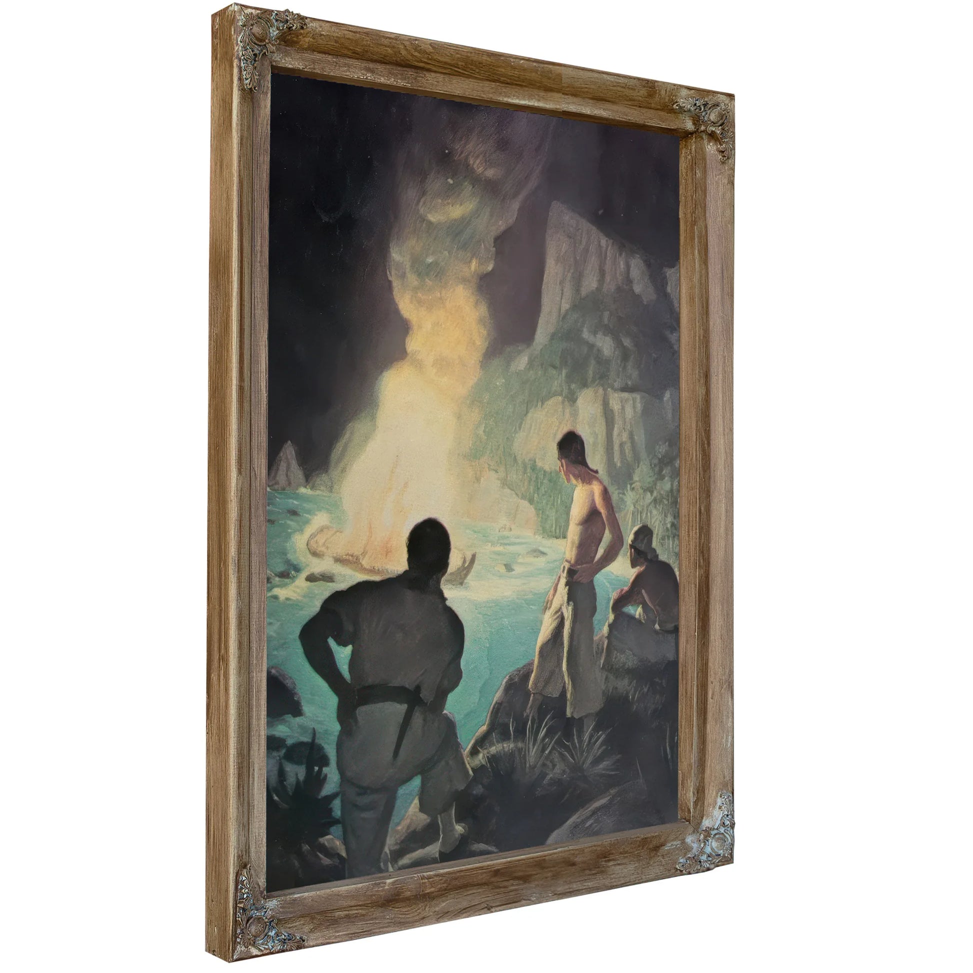 She Makes A Grand Light (The Burning Of The Bounty) By NC Wyeth Fine Art Print