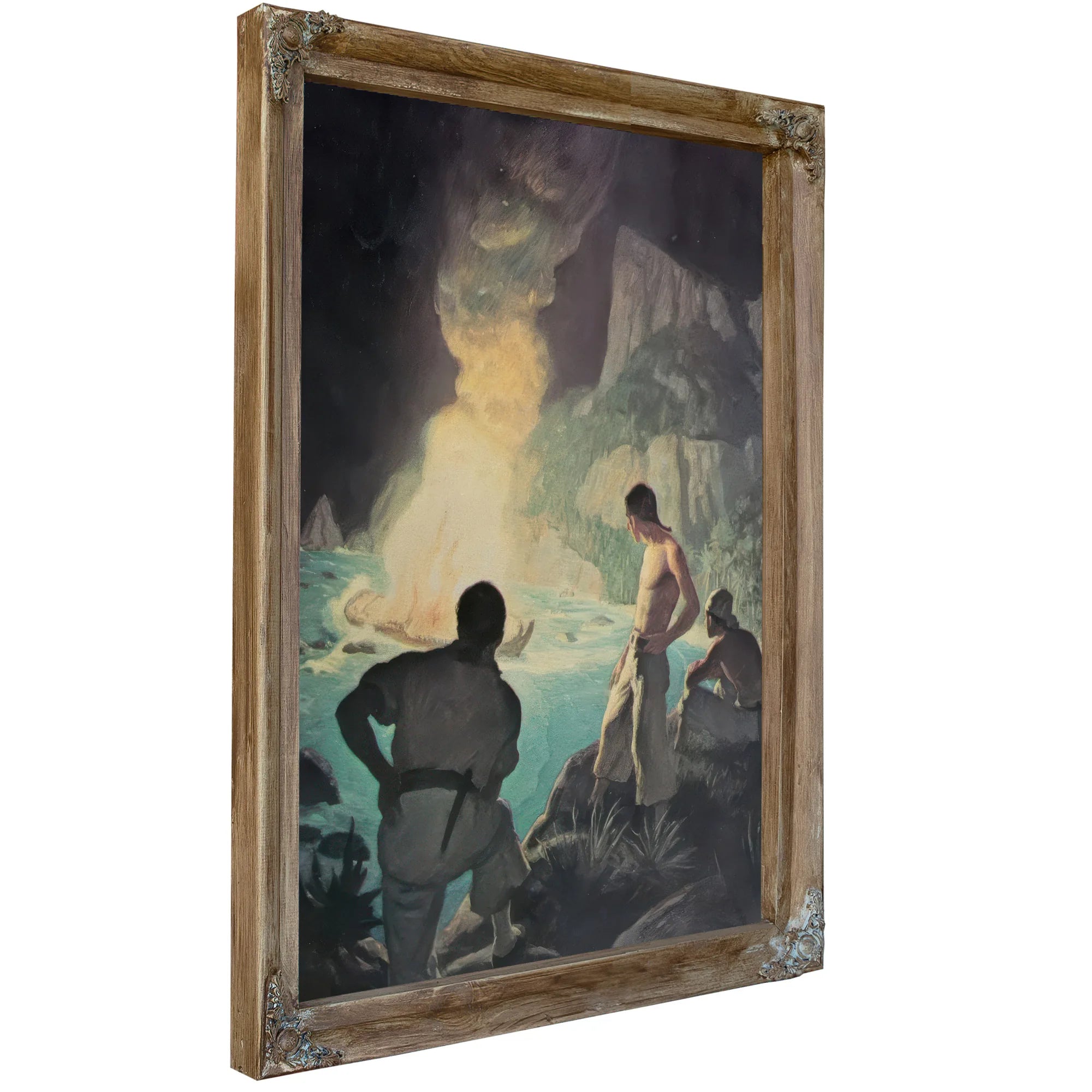 She Makes A Grand Light (The Burning Of The Bounty) By NC Wyeth Fine Art Print