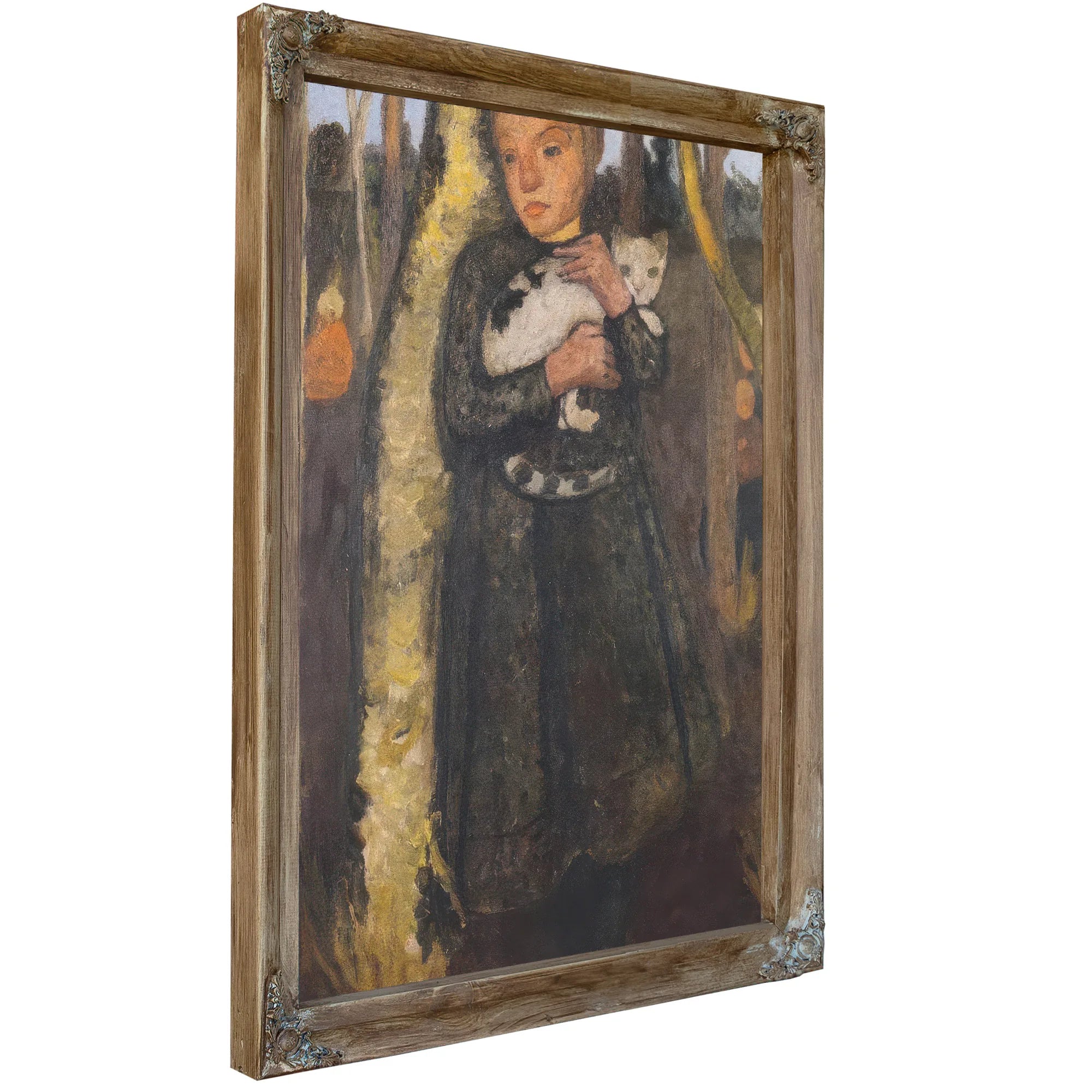 Girl With Cat In The Birch Forest By Paula Modersohn Becker Fine Art Print