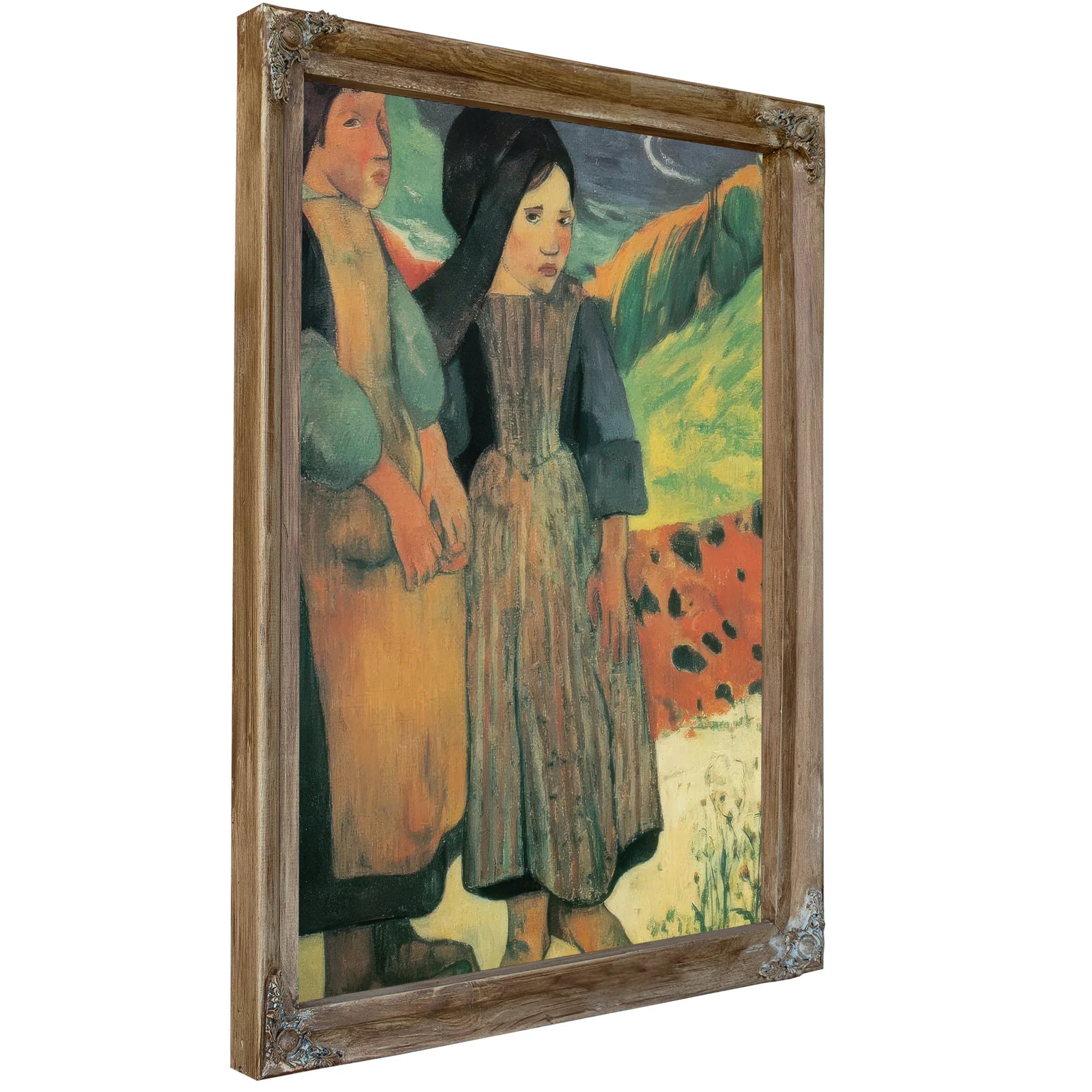 Breton Children On The Seaside By Paul Gauguin Fine Art Print