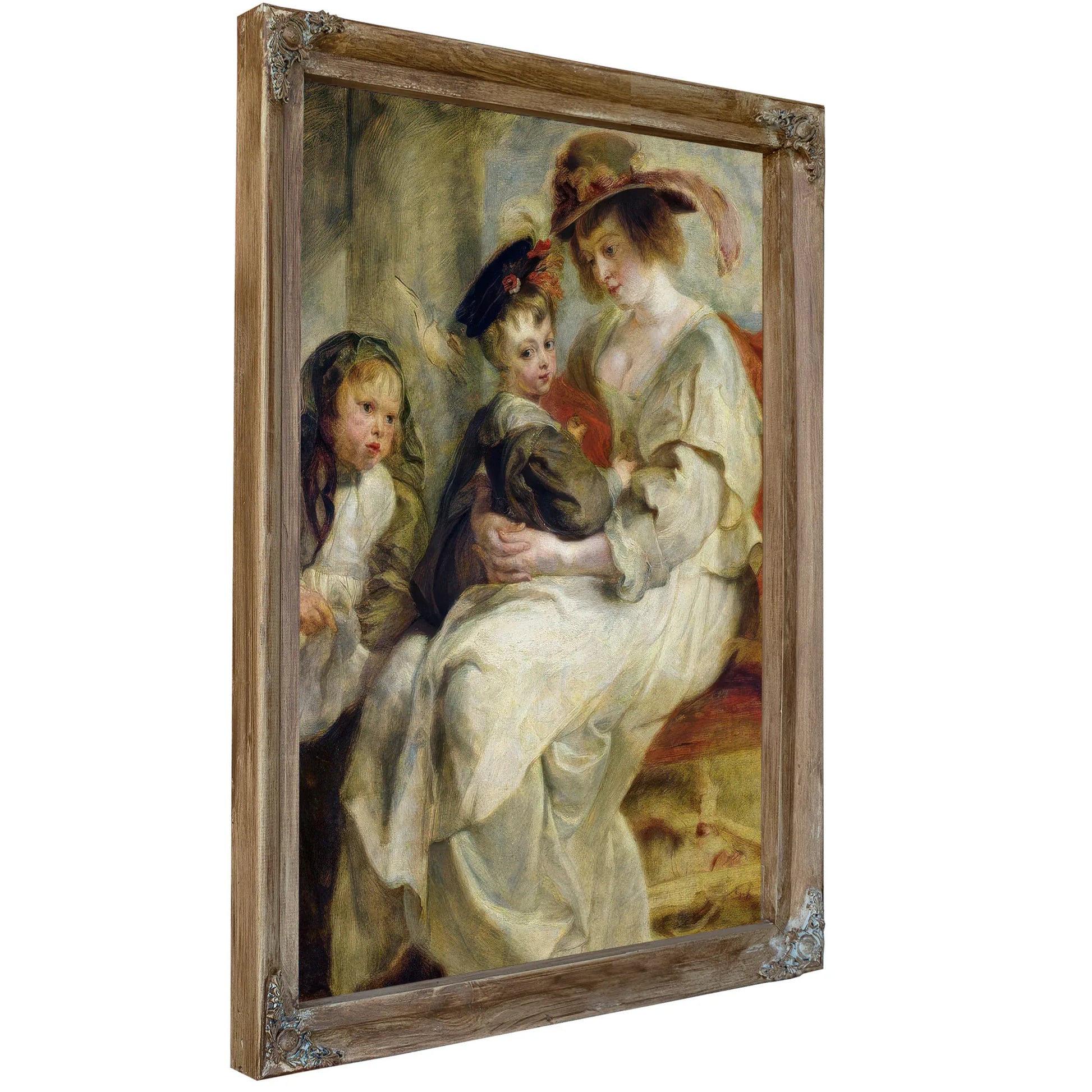 Helene Fourment (1614 73) With Two Of Her Children Claire Jeanne And Francois By Peter Paul Rubens Fine Art Print