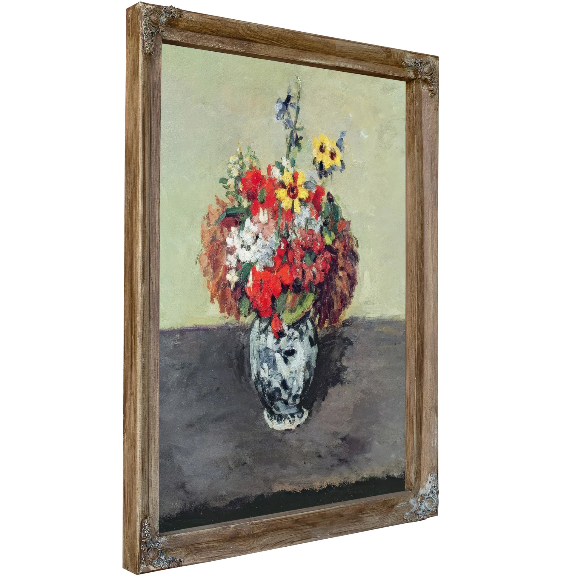 Flowers In A Delft Vase By Paul Cezanne Fine Art Print
