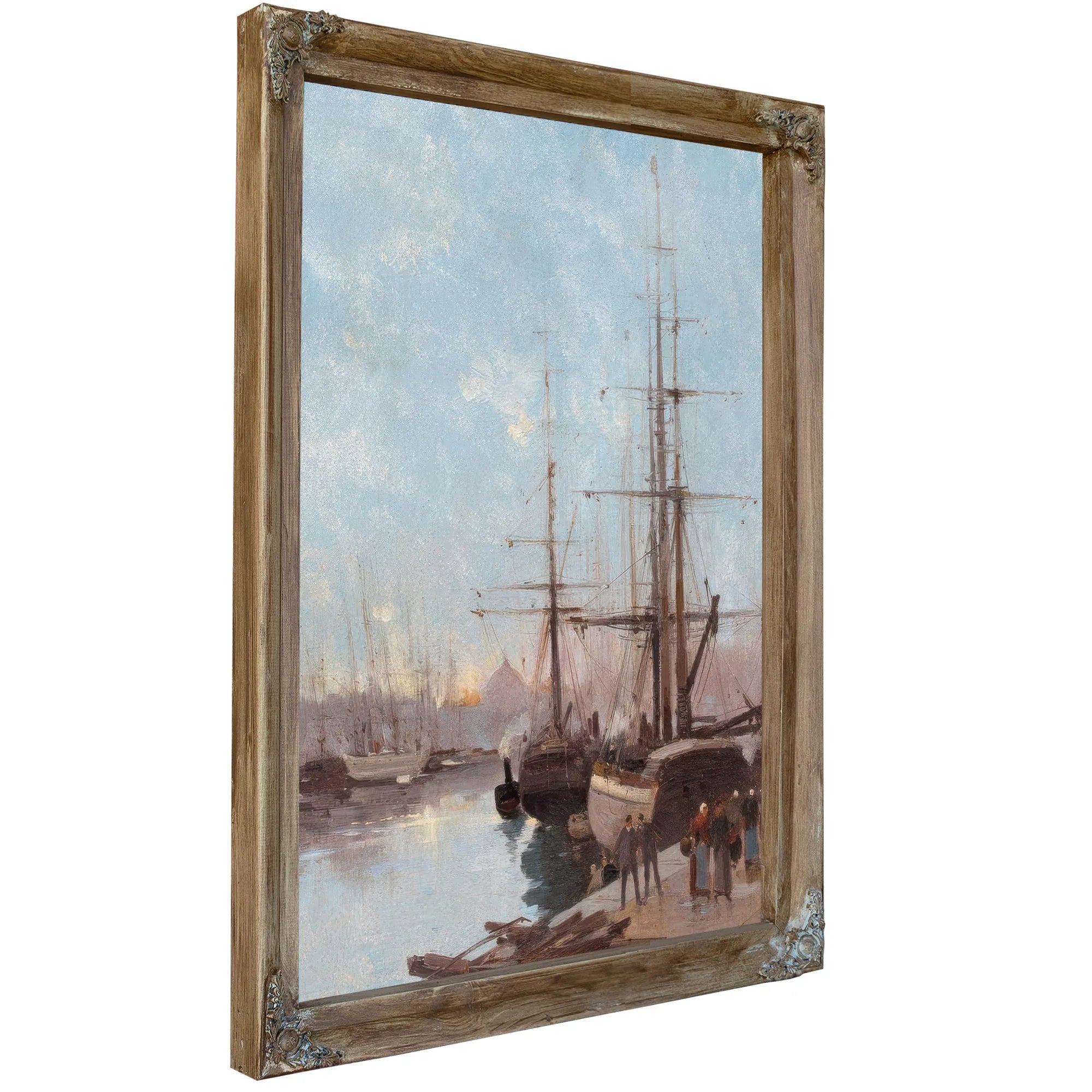 Harbor Scene By Eugene Galien Laloue Fine Art Print