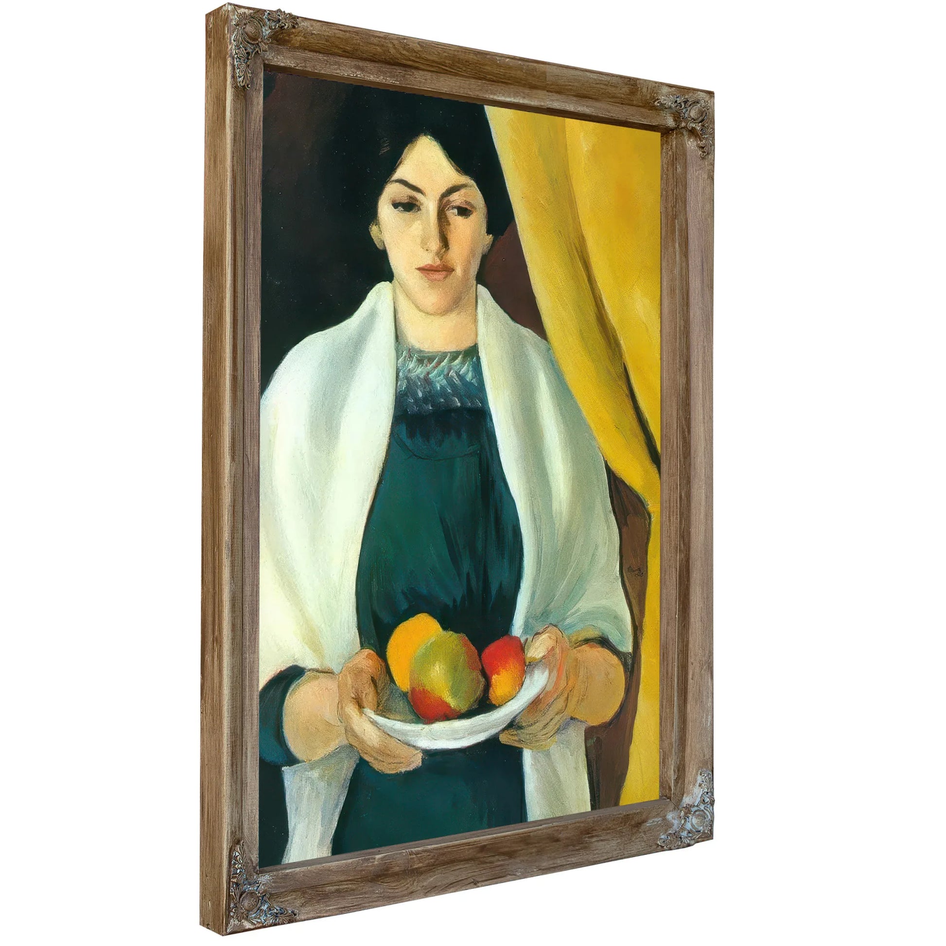 Portrait With Apples By August Macke Fine Art Print