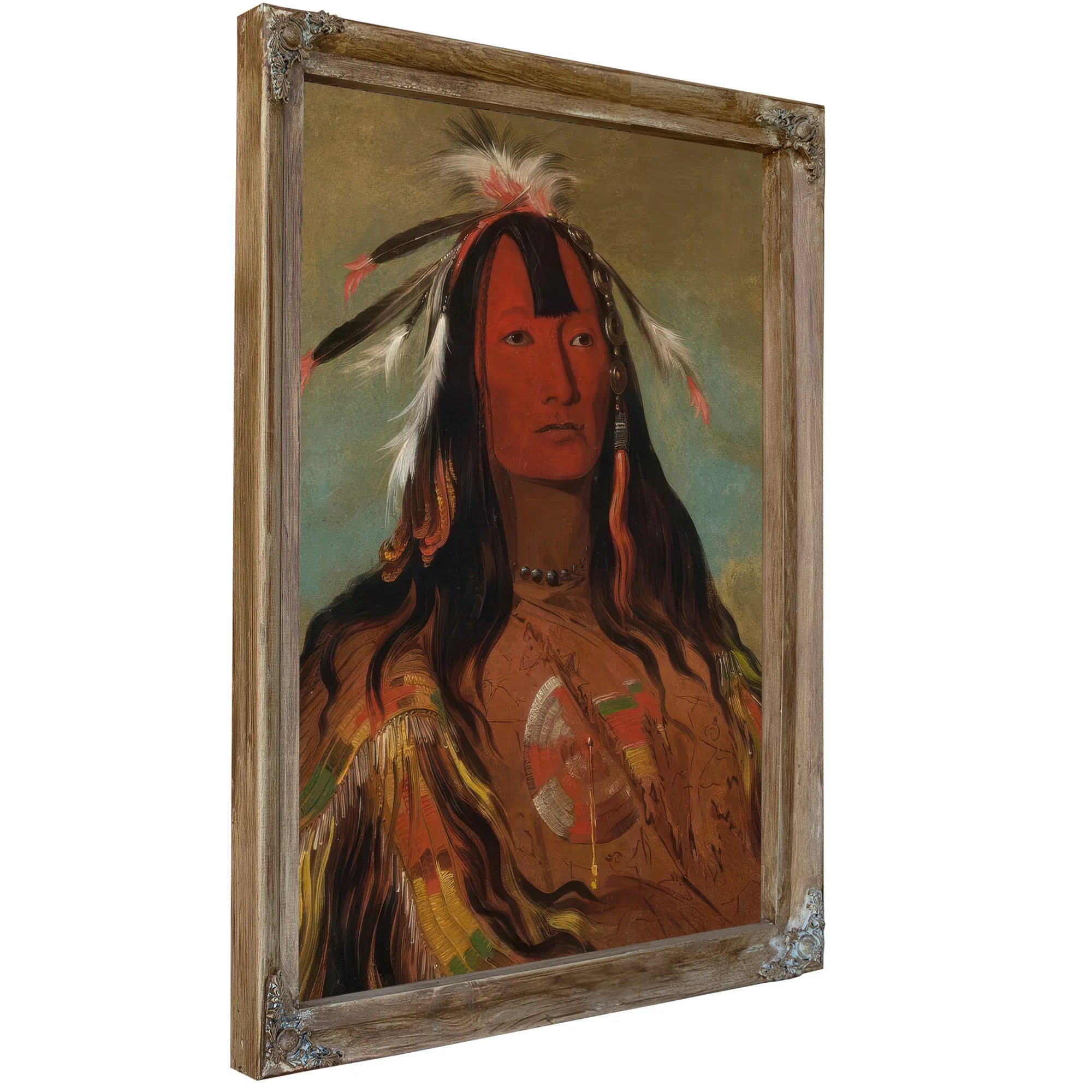 Hee Oh'ks Te Kin, Rabbit's Skin Leggings By George Catlin Fine Art Print