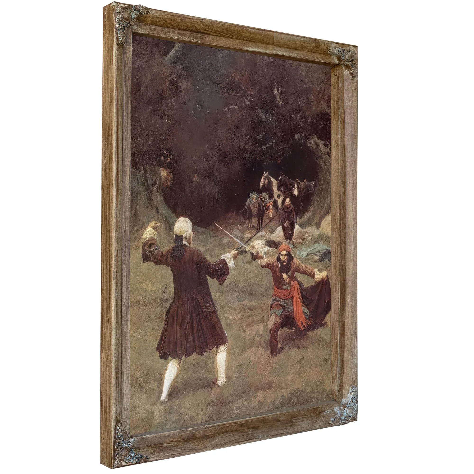 The Duel Between John Blumer And Cazaio By Howard Pyle Fine Art Print