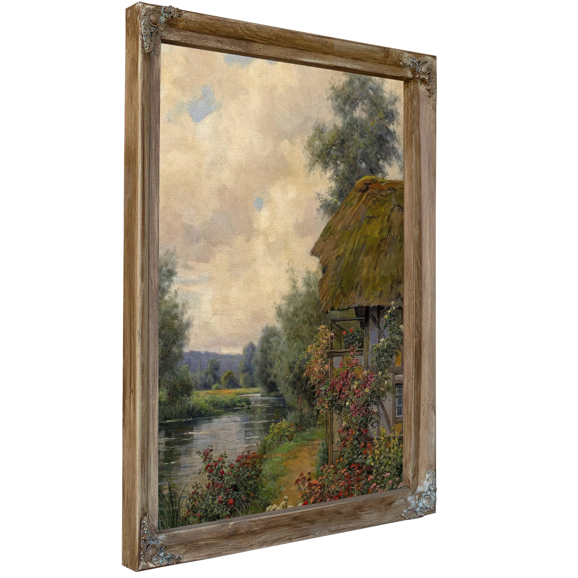A Cottage Garden In Bloom By Louis Aston Knight Fine Art Print