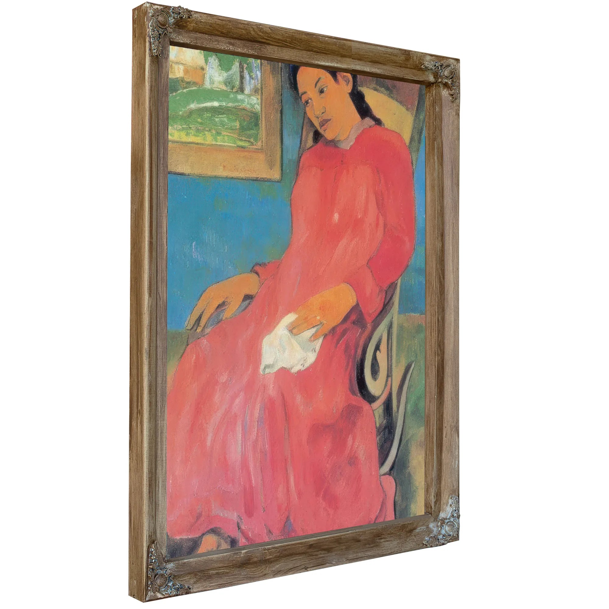 Faaturama ( Woman With A Red Dress) By Paul Gauguin Fine Art Print