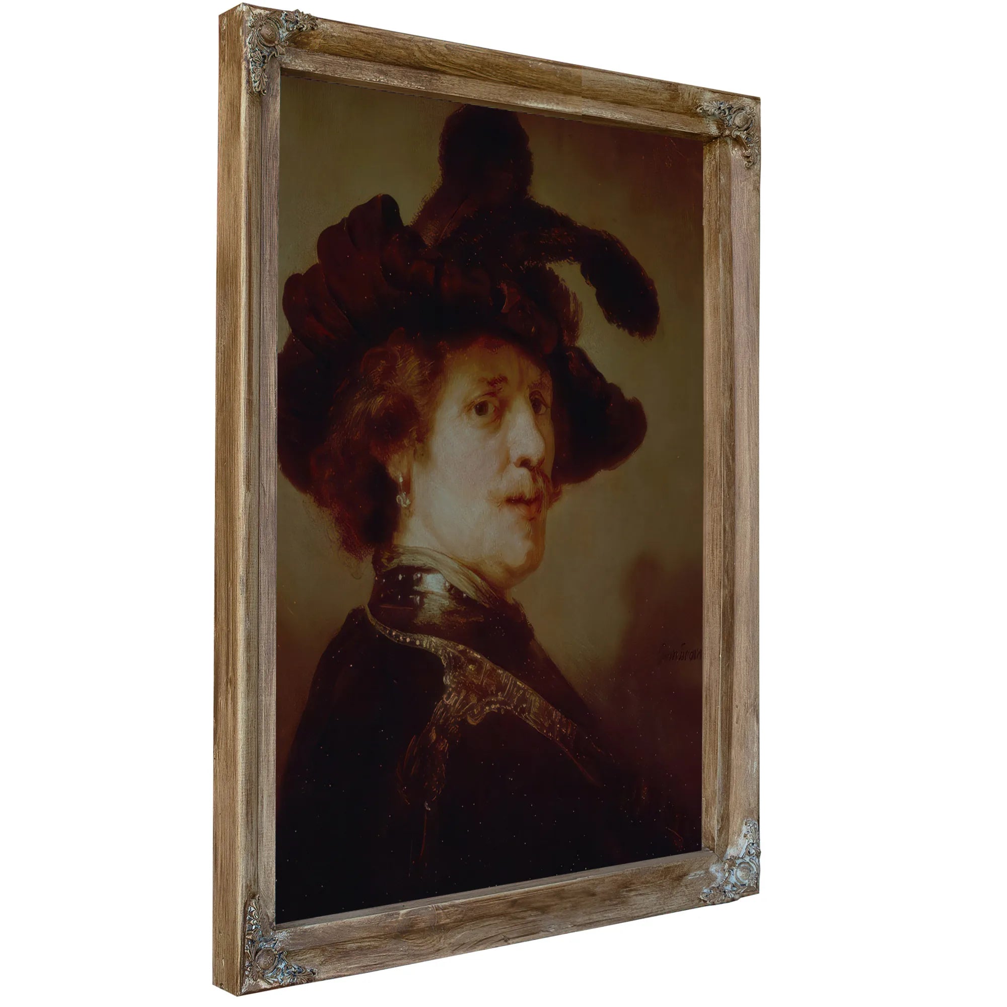 Self Portrait In Fancy Dress By Rembrandt Fine Art Print
