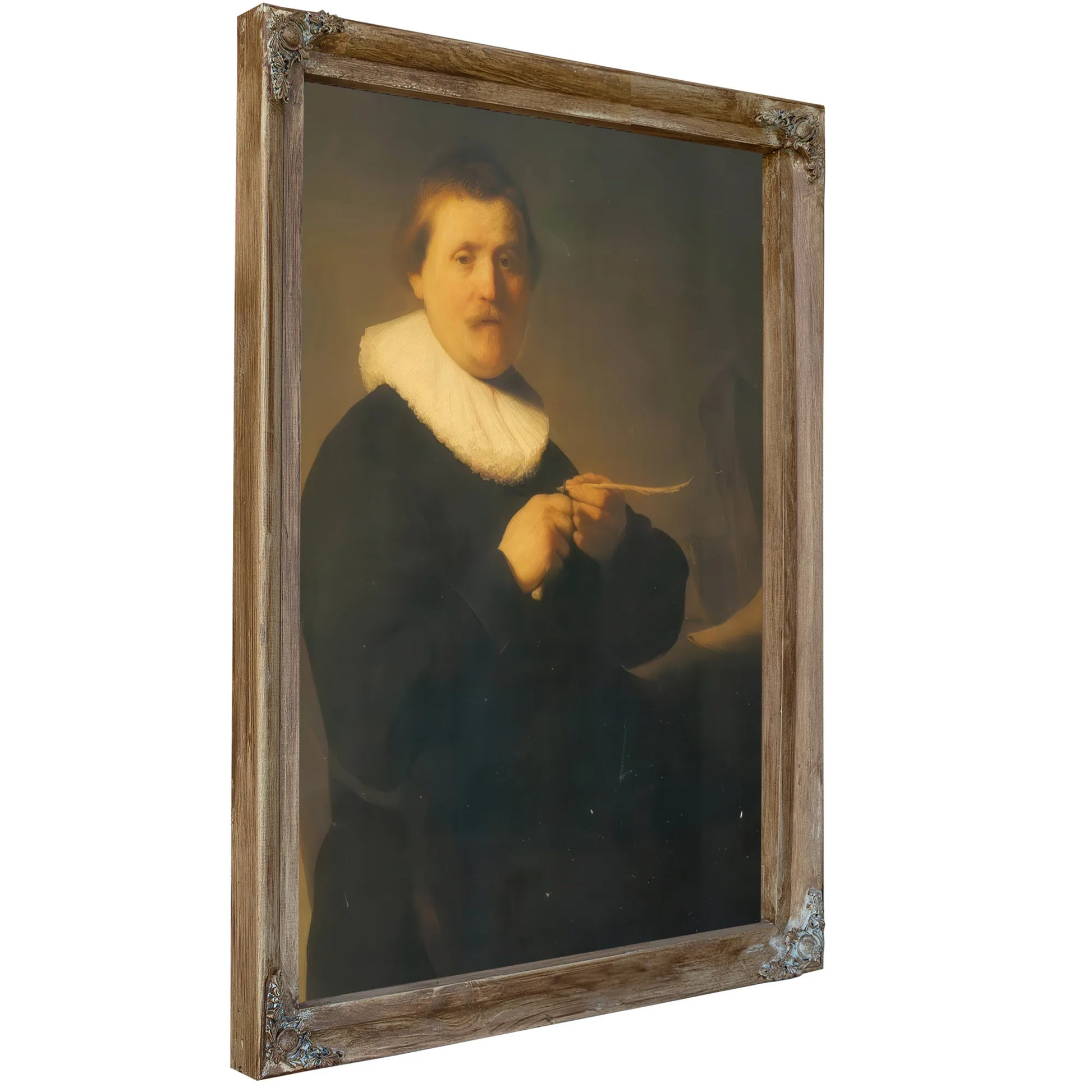 A Man Sharpening A Quill,C By Rembrandt Fine Art Print