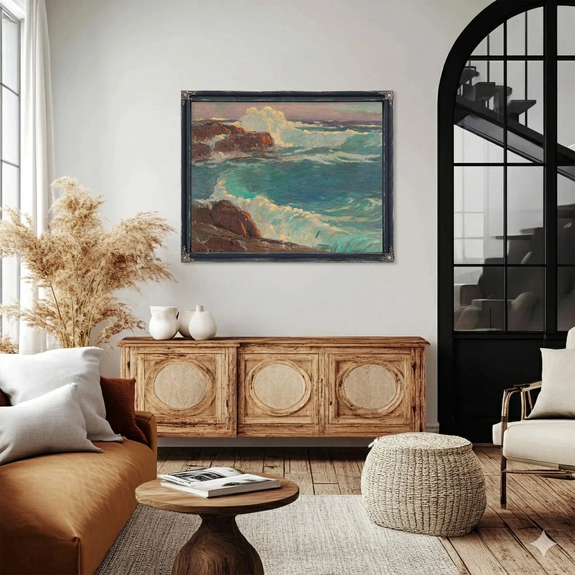 Rough Seas Along A Rocky Coast By Edgar Payne Fine Art Print