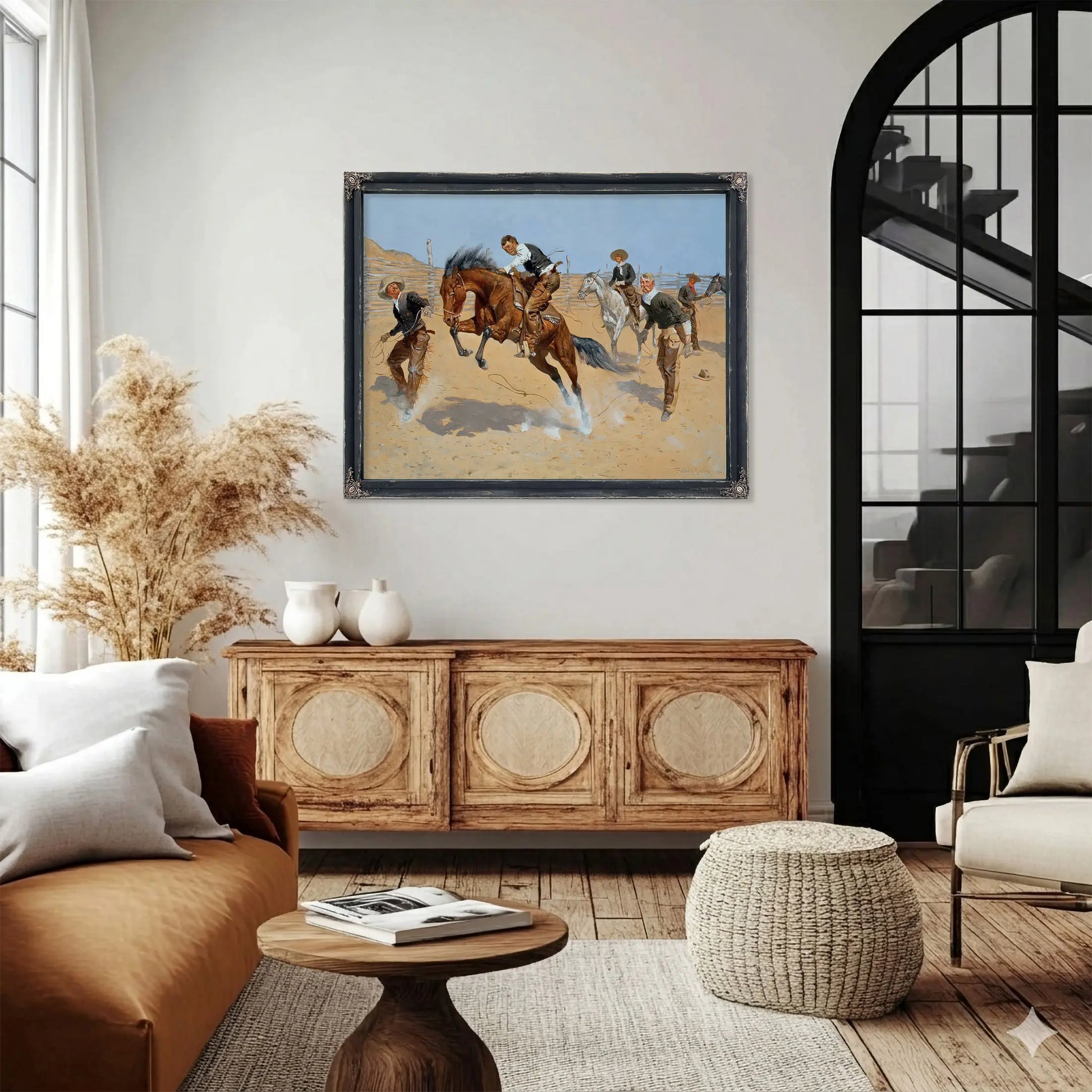 Turn Him Loose Bill C Oil On Canvas by Frederic Remington