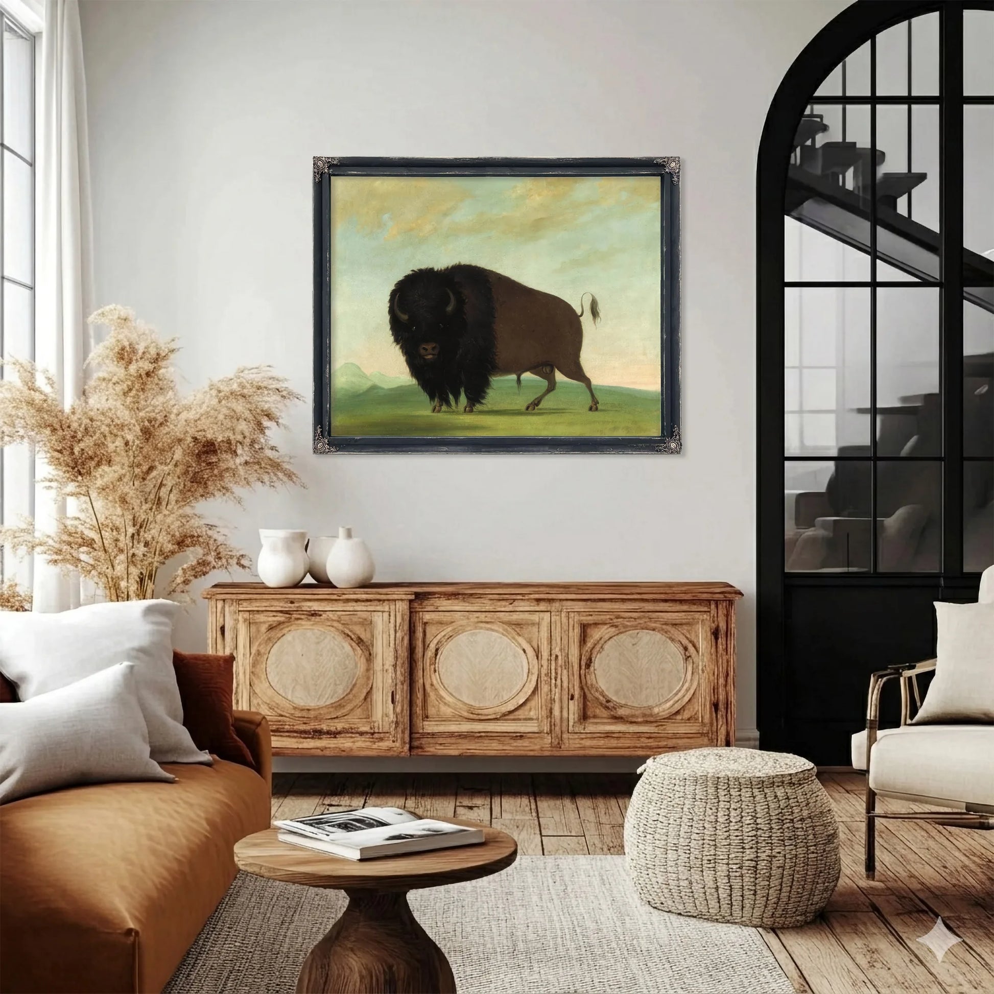Buffalo Bull, Grazing On The Prairie By George Catlin Fine Art Print