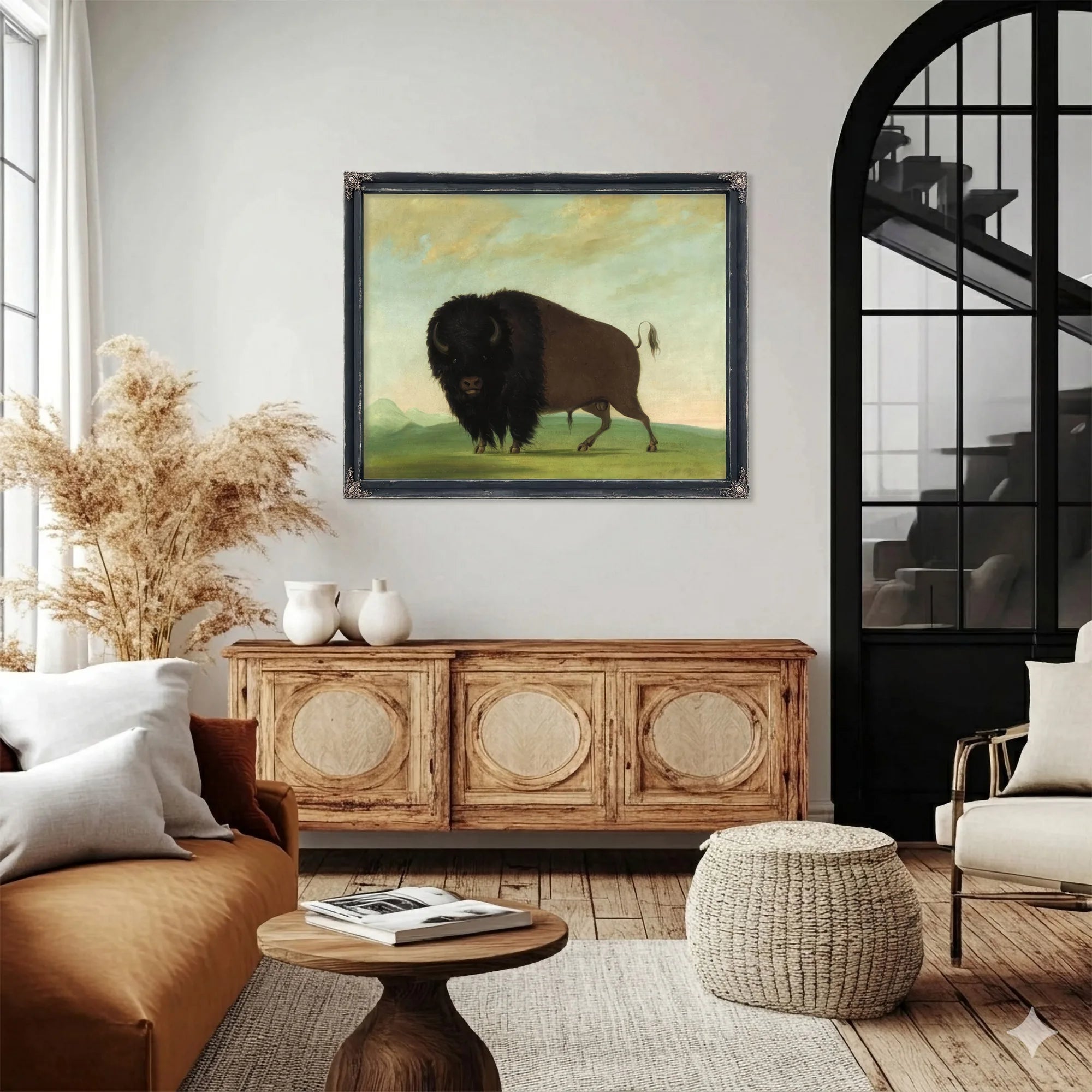 Buffalo Bull, Grazing On The Prairie By George Catlin Fine Art Print