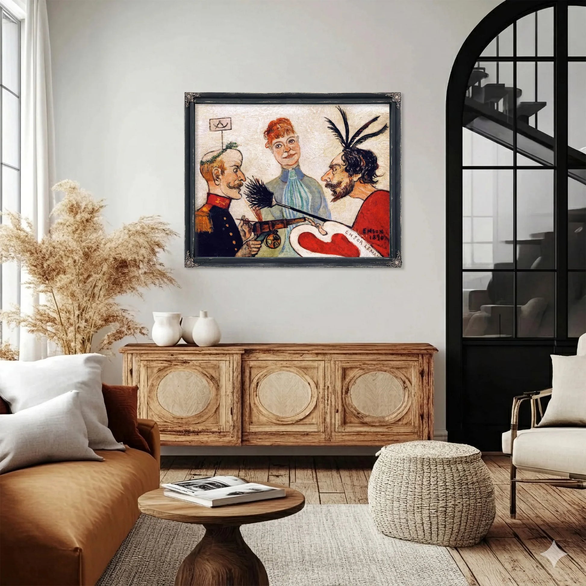 Ensor And Leman Discussing Painting By James Ensor Fine Art Print