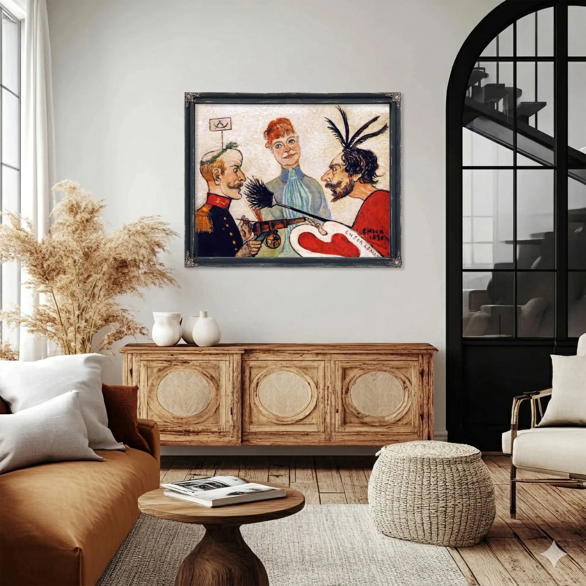 Ensor And Leman Discussing Painting By James Ensor Fine Art Print