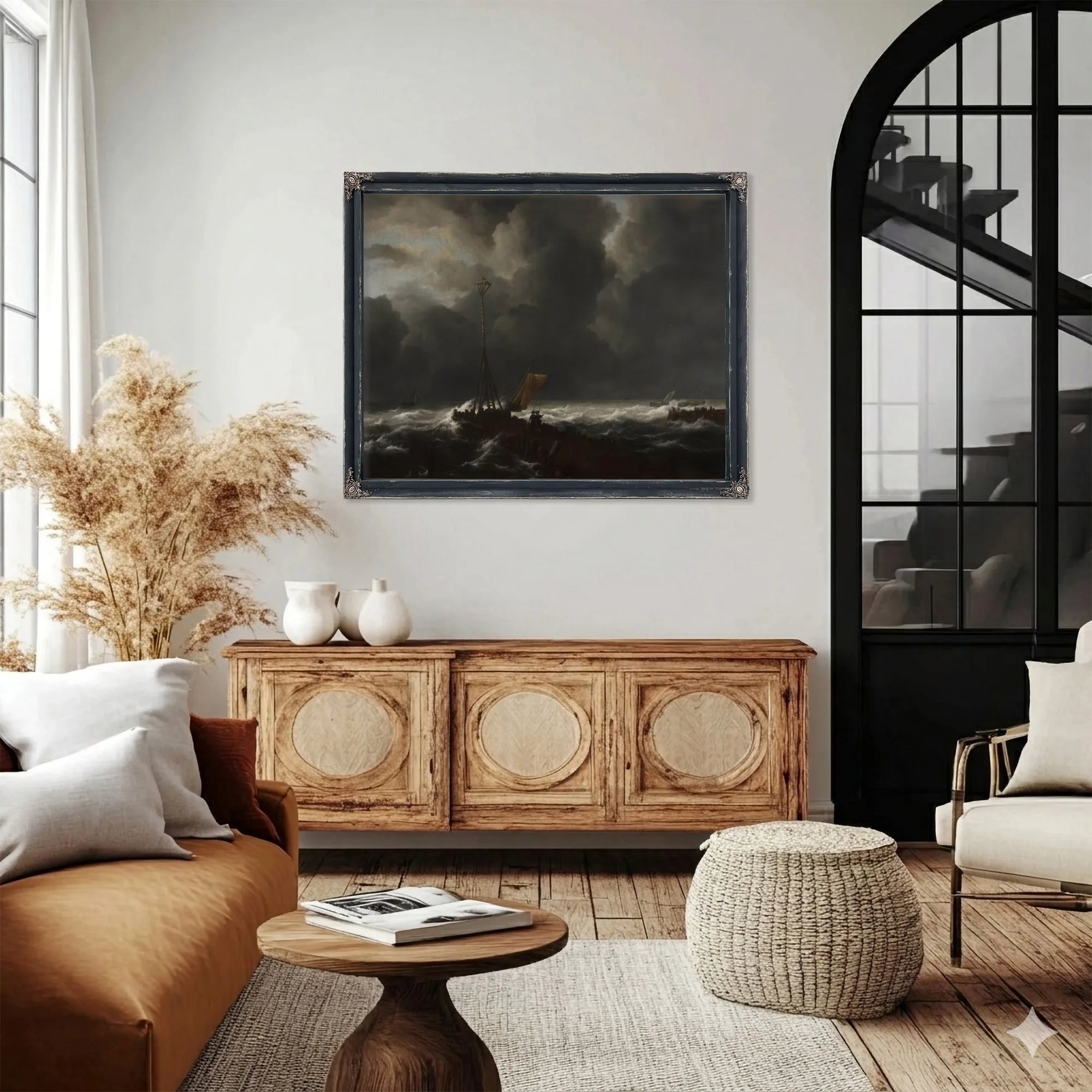 Rough Sea At A Jetty By Jacob Van Ruisdael Fine Art Print