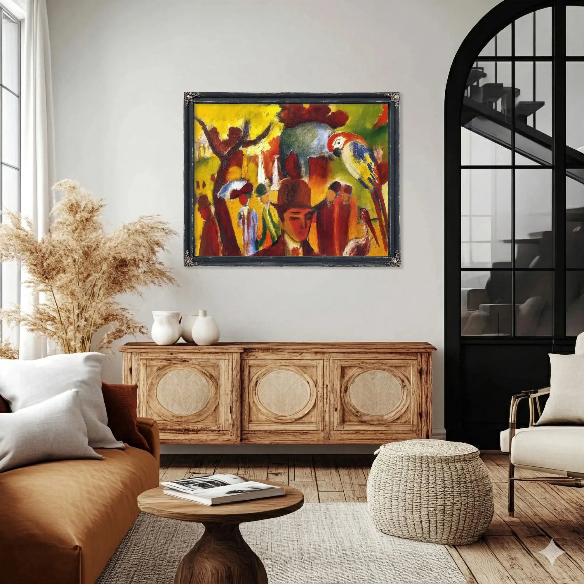 Small Zoological Garden In Borwn And Yellow By August Macke Fine Art Print