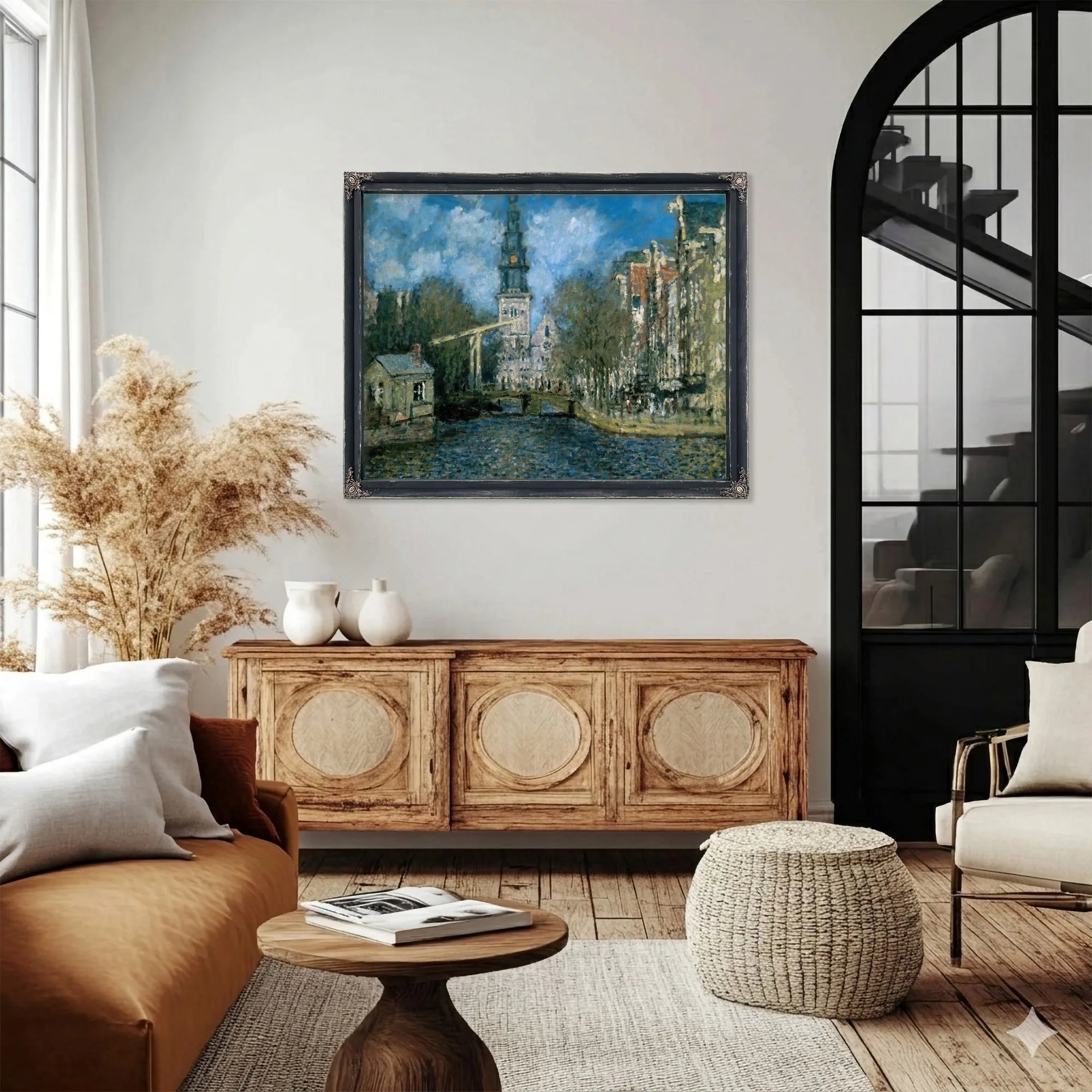 Zuiderkerk At Amsterdam Looking Up The Groenburgwal By Claude Monet Fine Art Print
