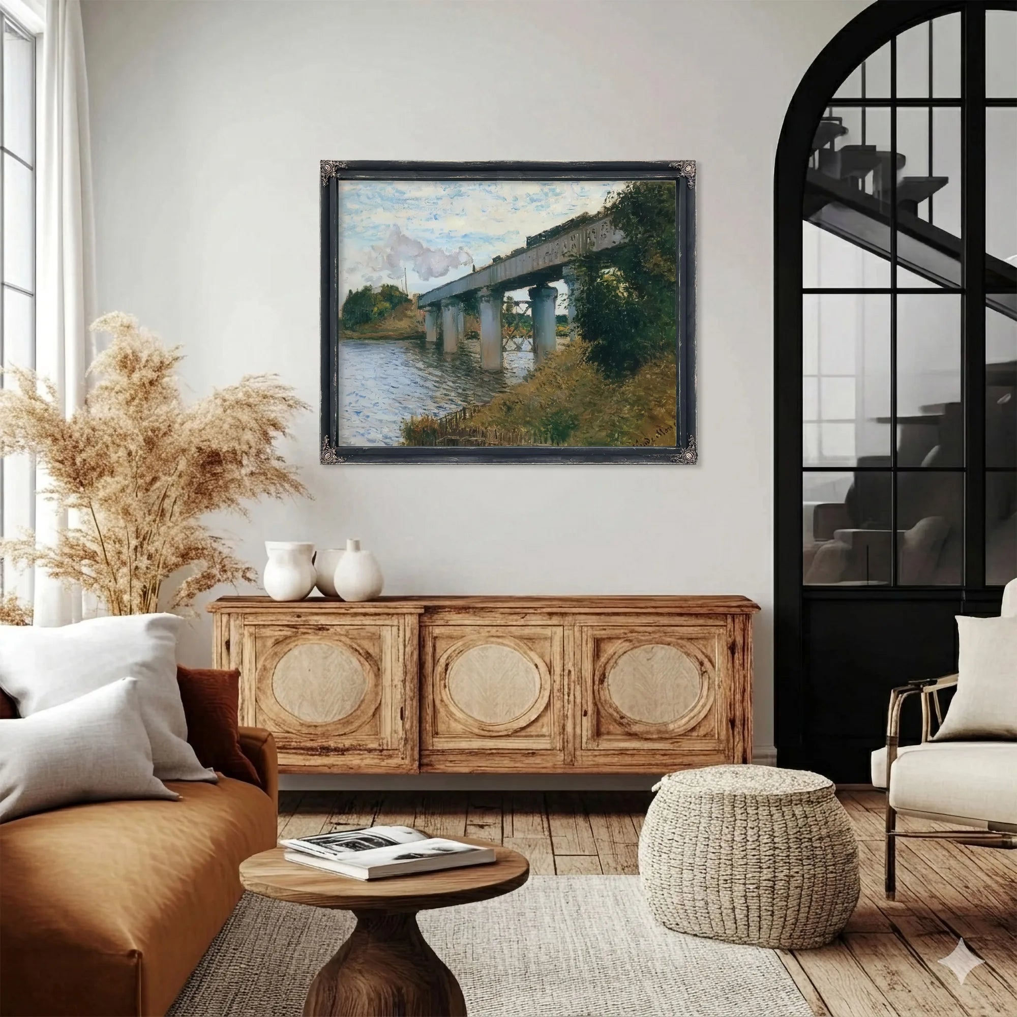 The Railway Bridge Argenteuil By Claude Monet Fine Art Print