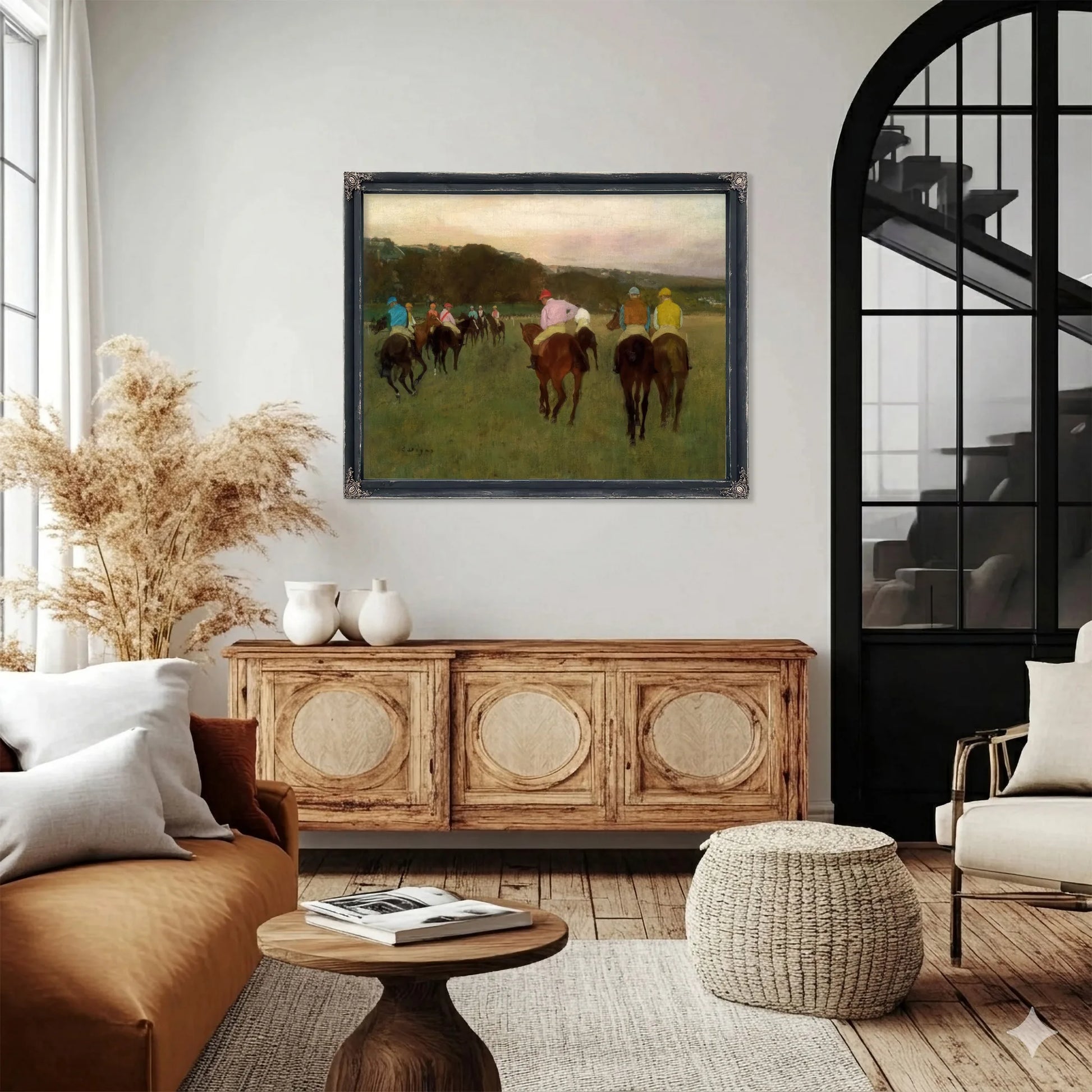 Race Horses At Longchamp By Edgar Degas Fine Art Print