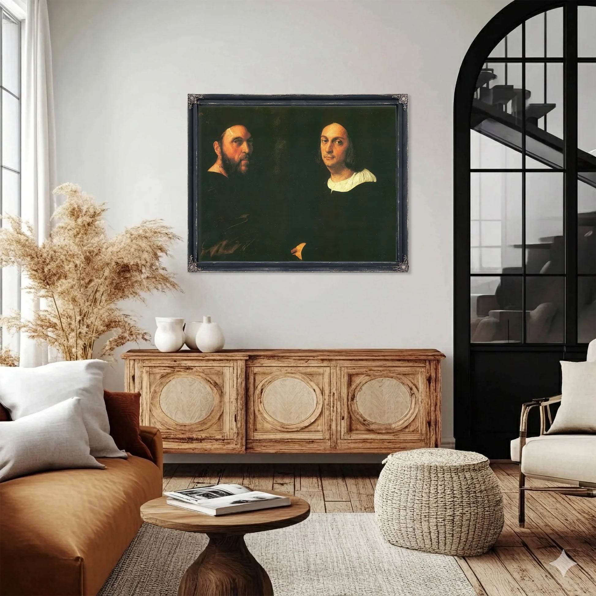 Double Portrait Of Andrea Navgero And Agostino Beazzano By Raphael Fine Art Print