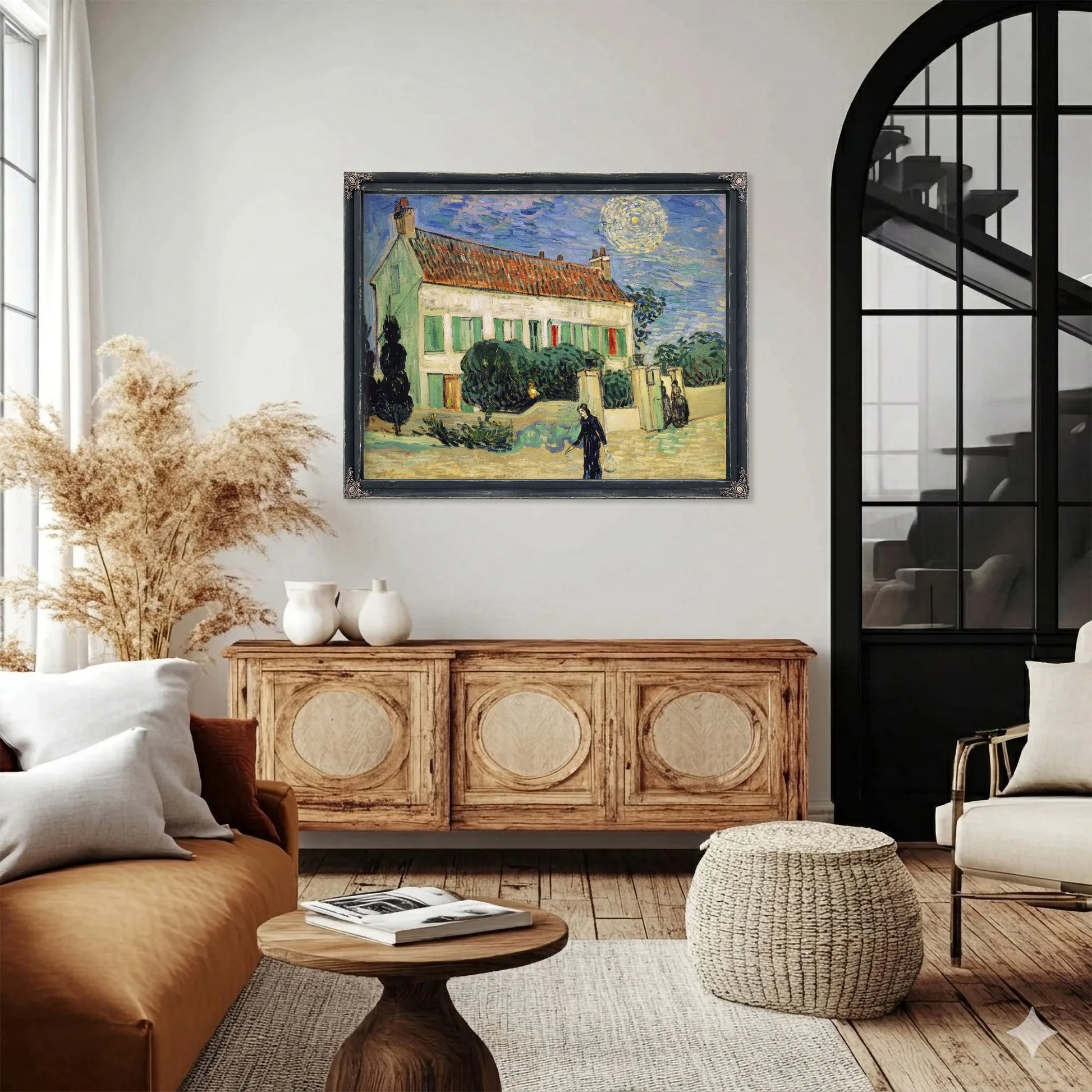 White House At Night By Vincent Van Gogh Fine Art Print