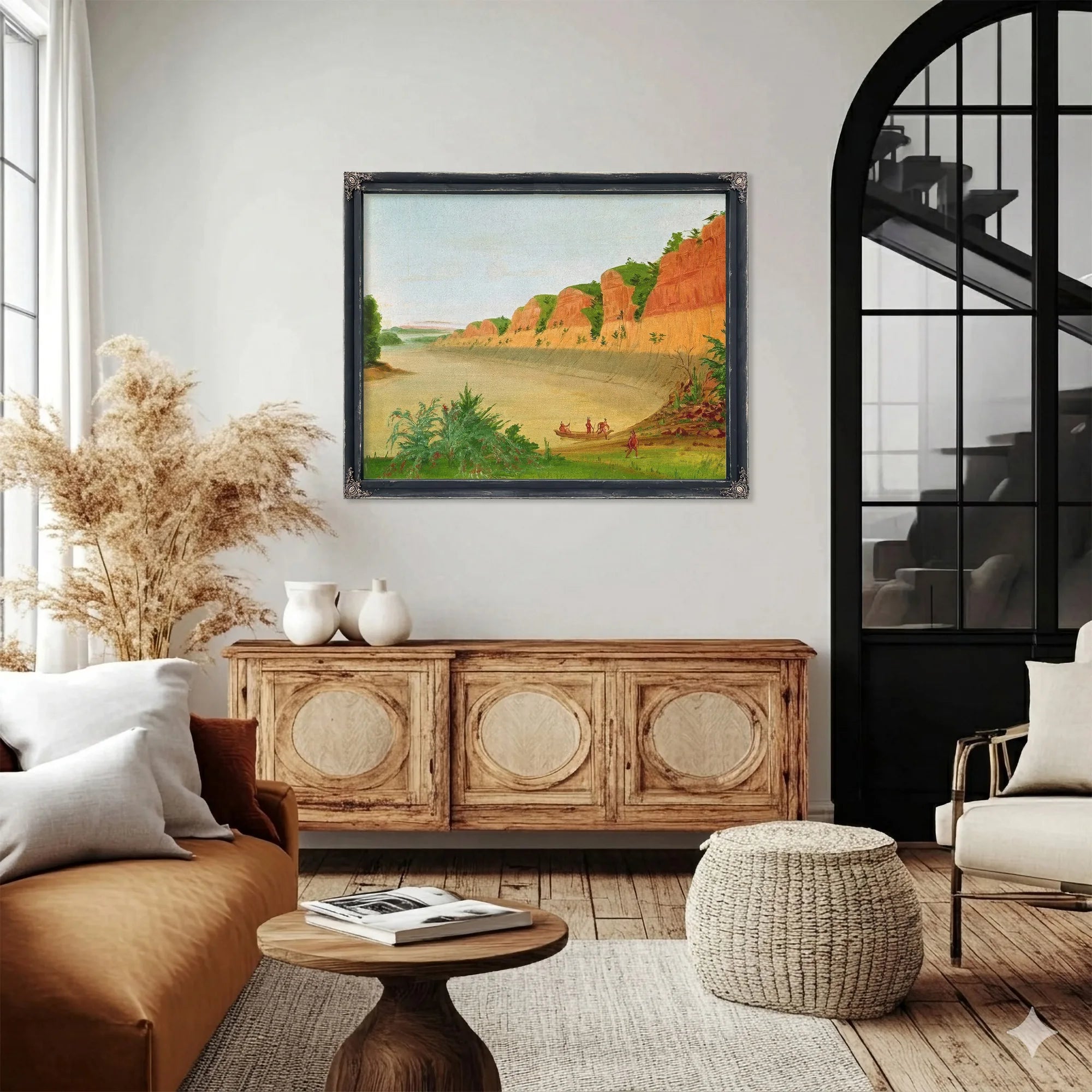 South Side Of Buffalo Island, Showing Buffalo Berries In The Foreground By George Catlin Fine Art Print