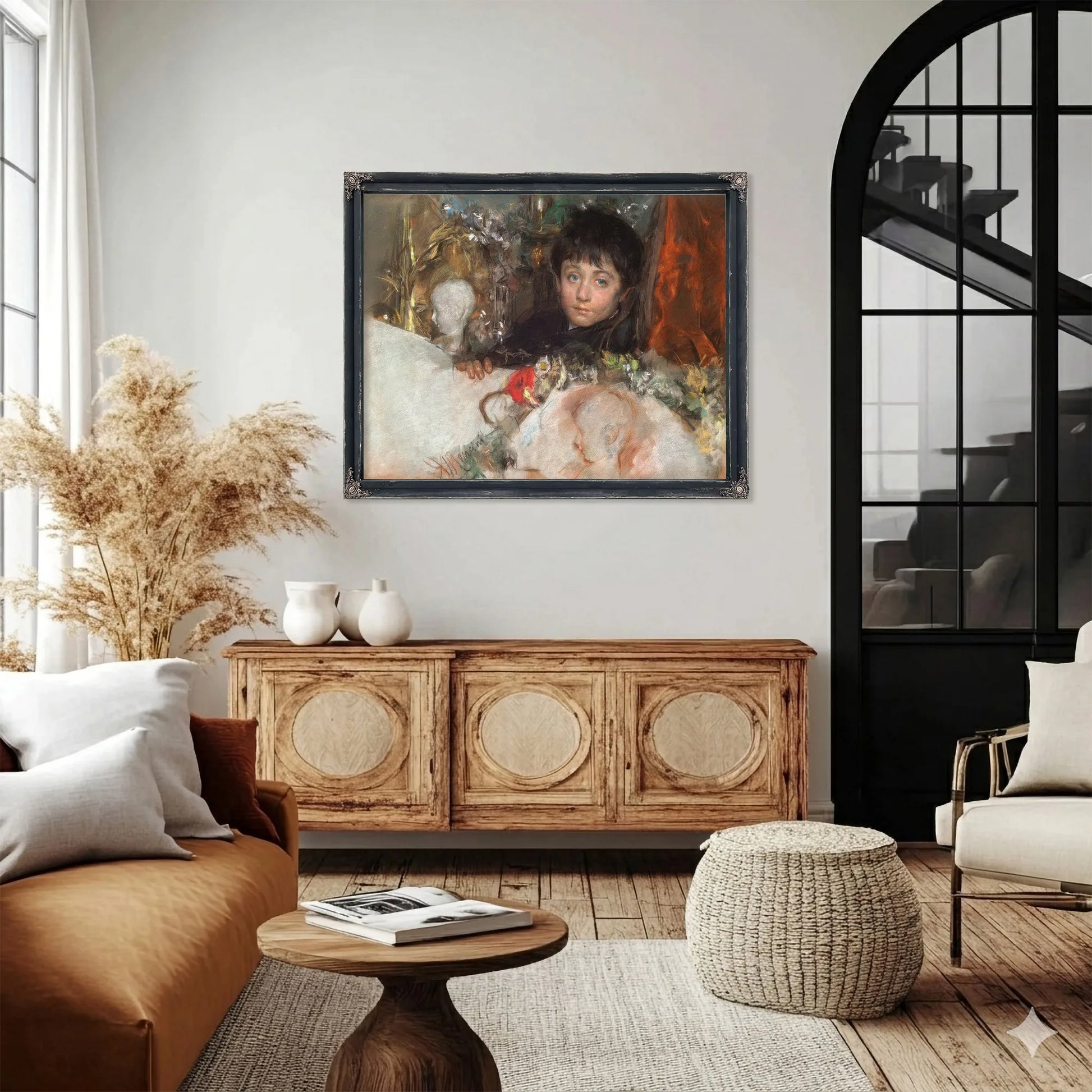 Portrait Of A Young Boy By Antonio Mancini Fine Art Print