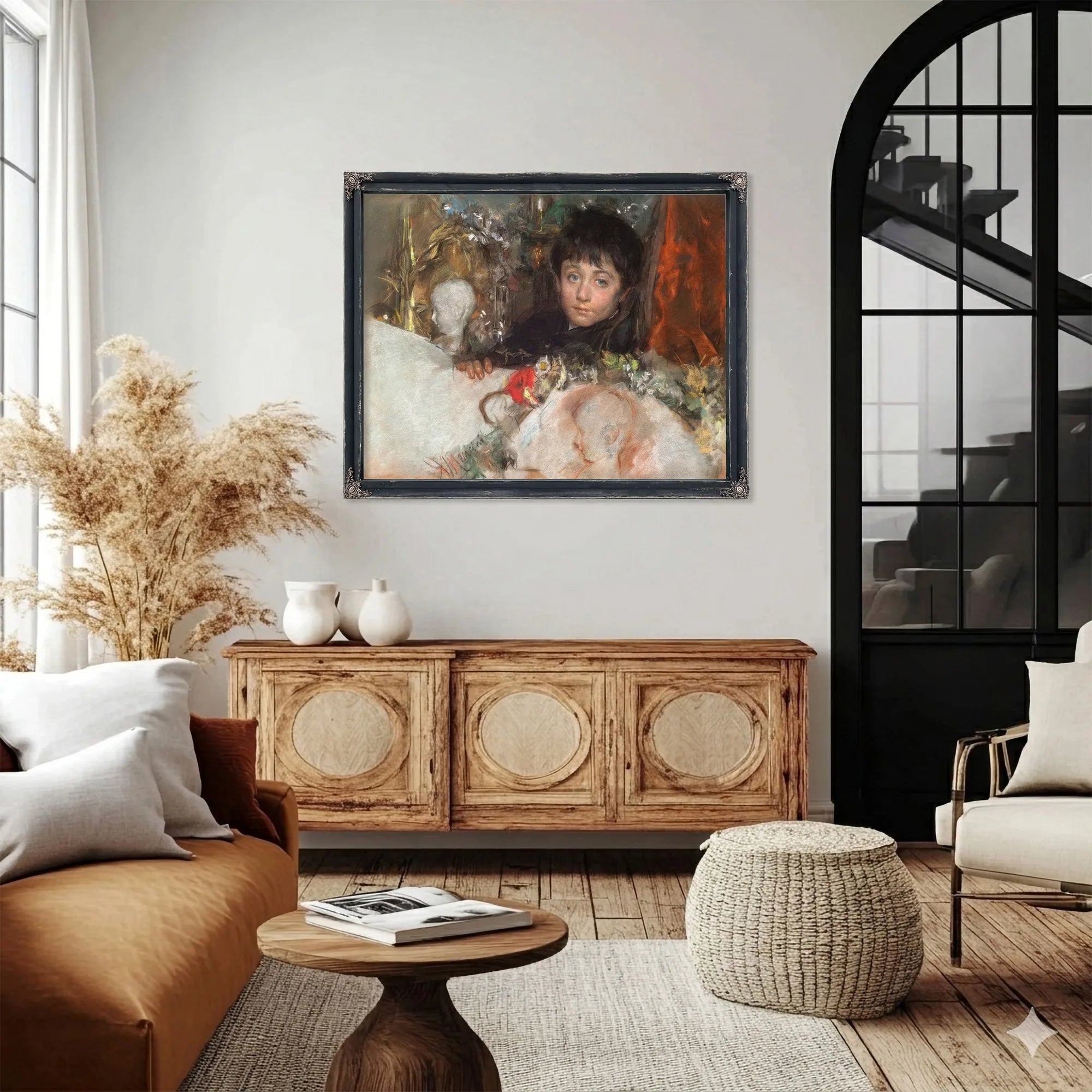 Portrait Of A Young Boy By Antonio Mancini Fine Art Print