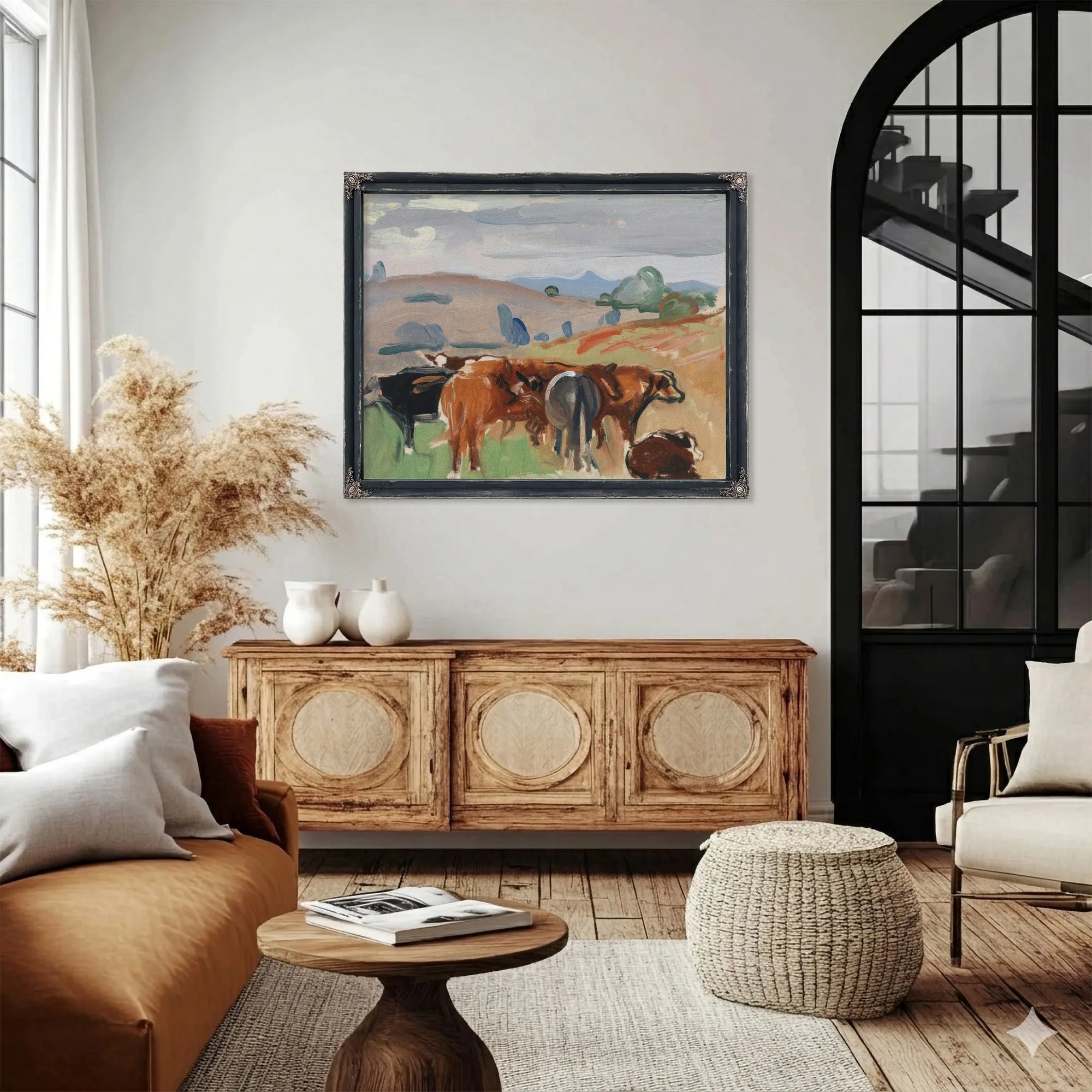 Landscape With Cattle By Pierre Daura Fine Art Print