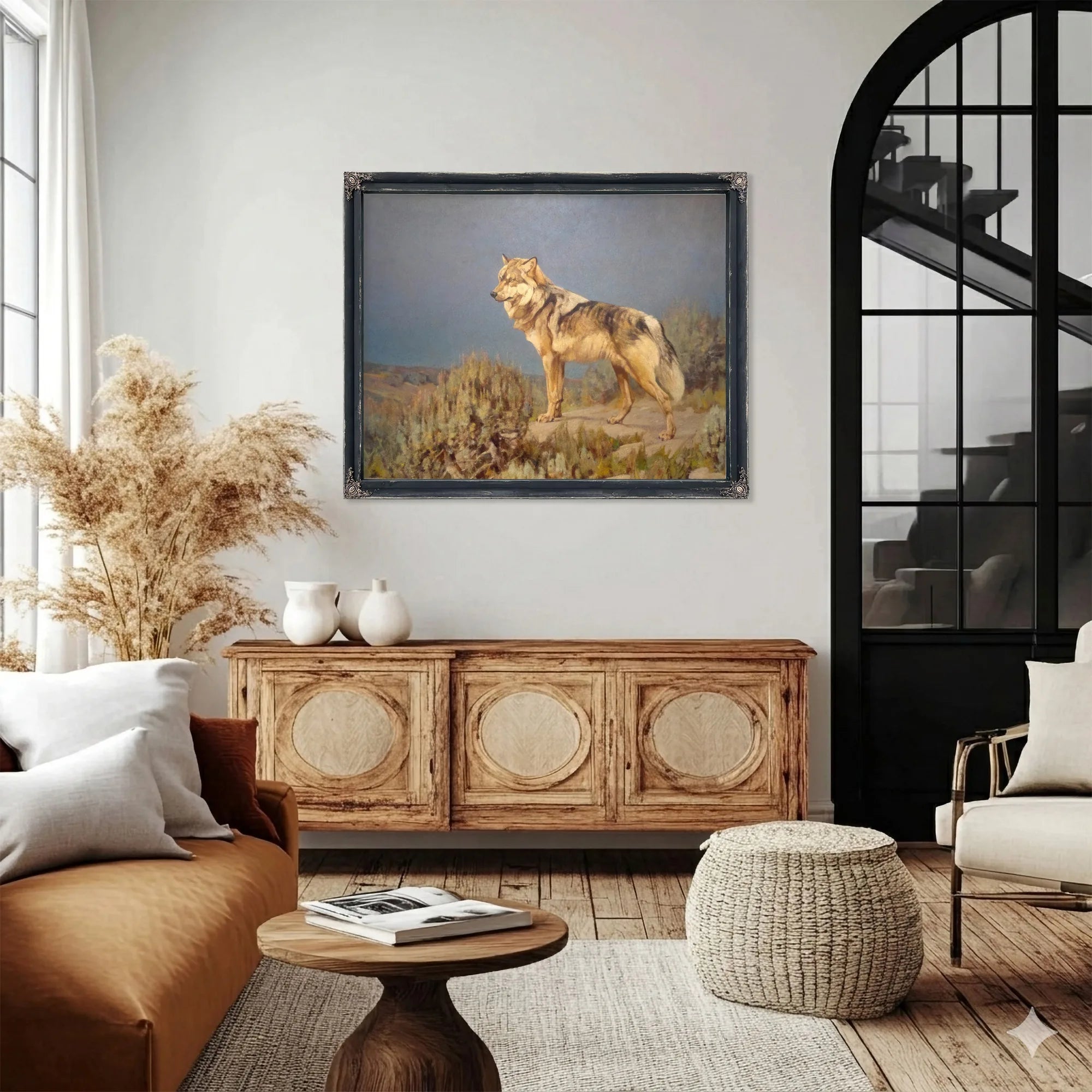 Grey Wolf Standing On A Bluff By Carl Rungius Fine Art Print