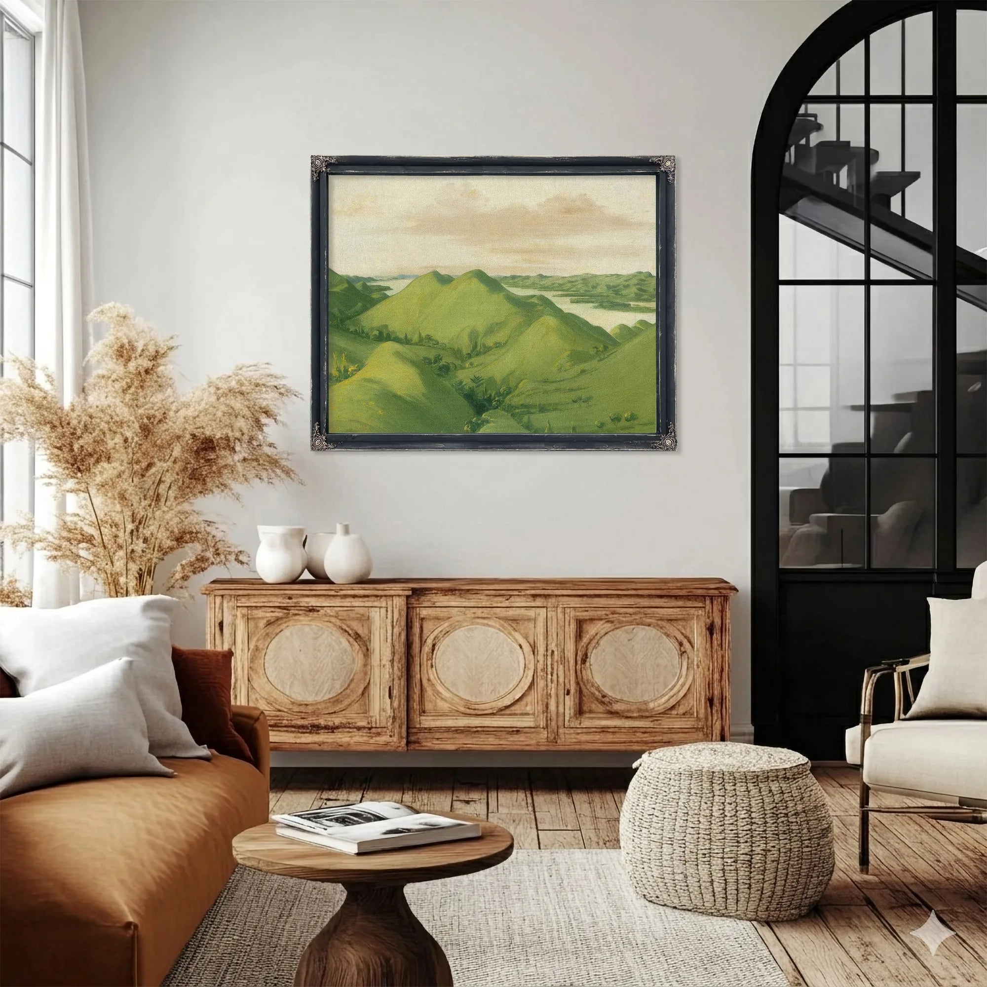 Beautiful Grassy Bluffs, 110 Miles Above St. Louis By George Catlin Fine Art Print