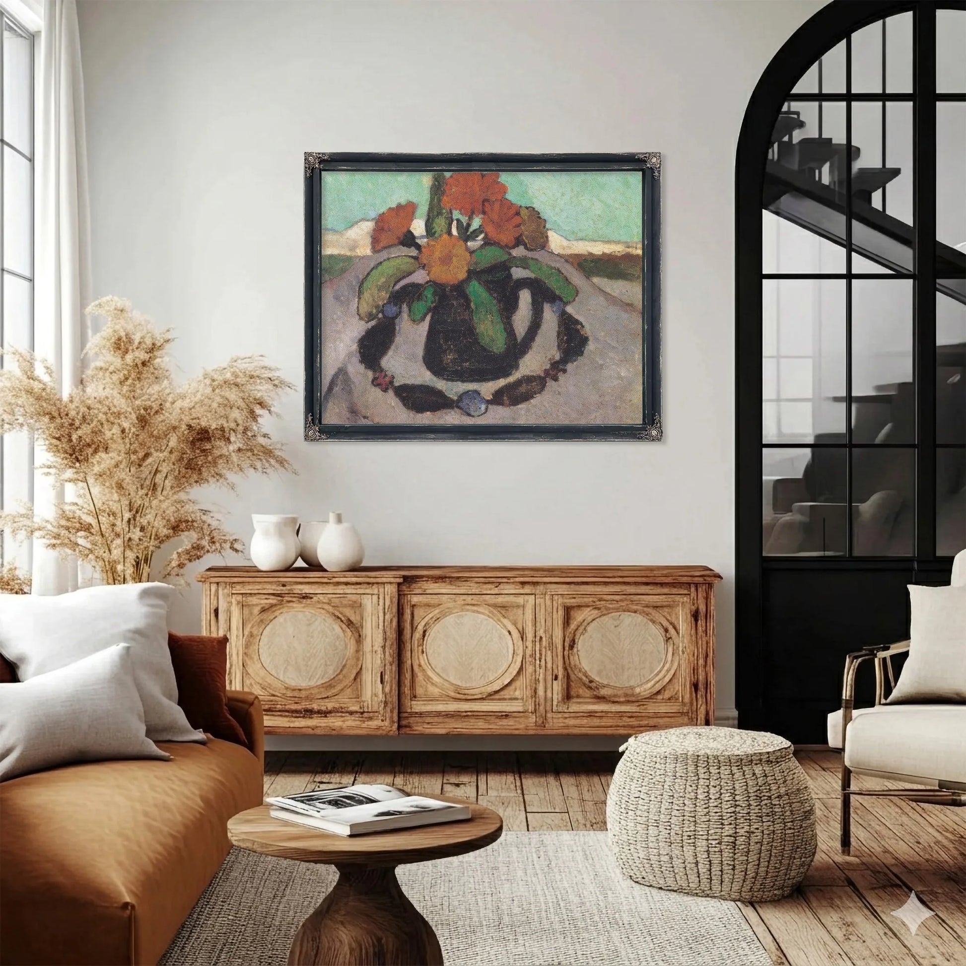 Still Life With Flowers In A Landscape By Paula Modersohn Becker Fine Art Print