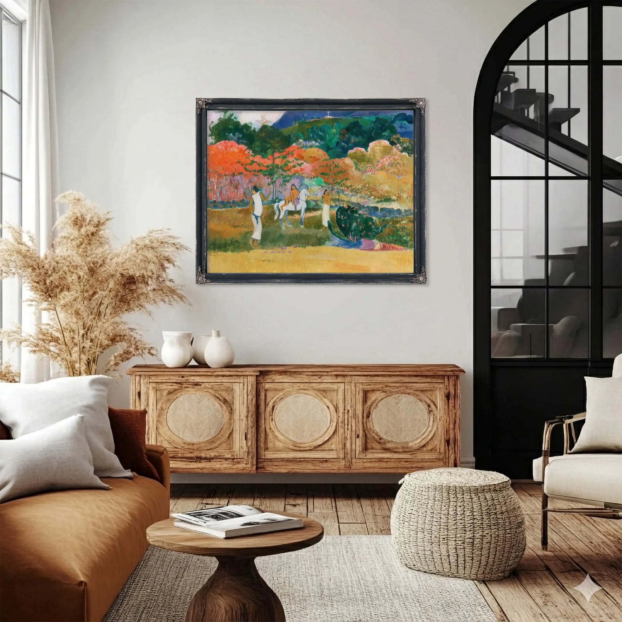 Women And A White Horse By Paul Gauguin Fine Art Print