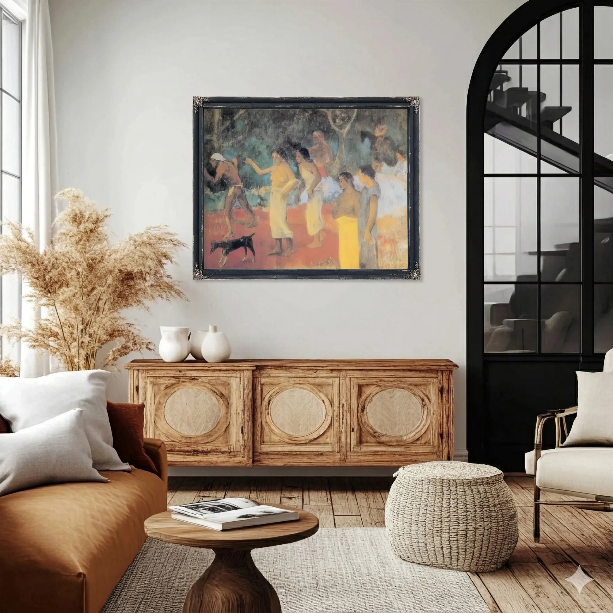 Scene From Tahitian Life By Paul Gauguin Fine Art Print