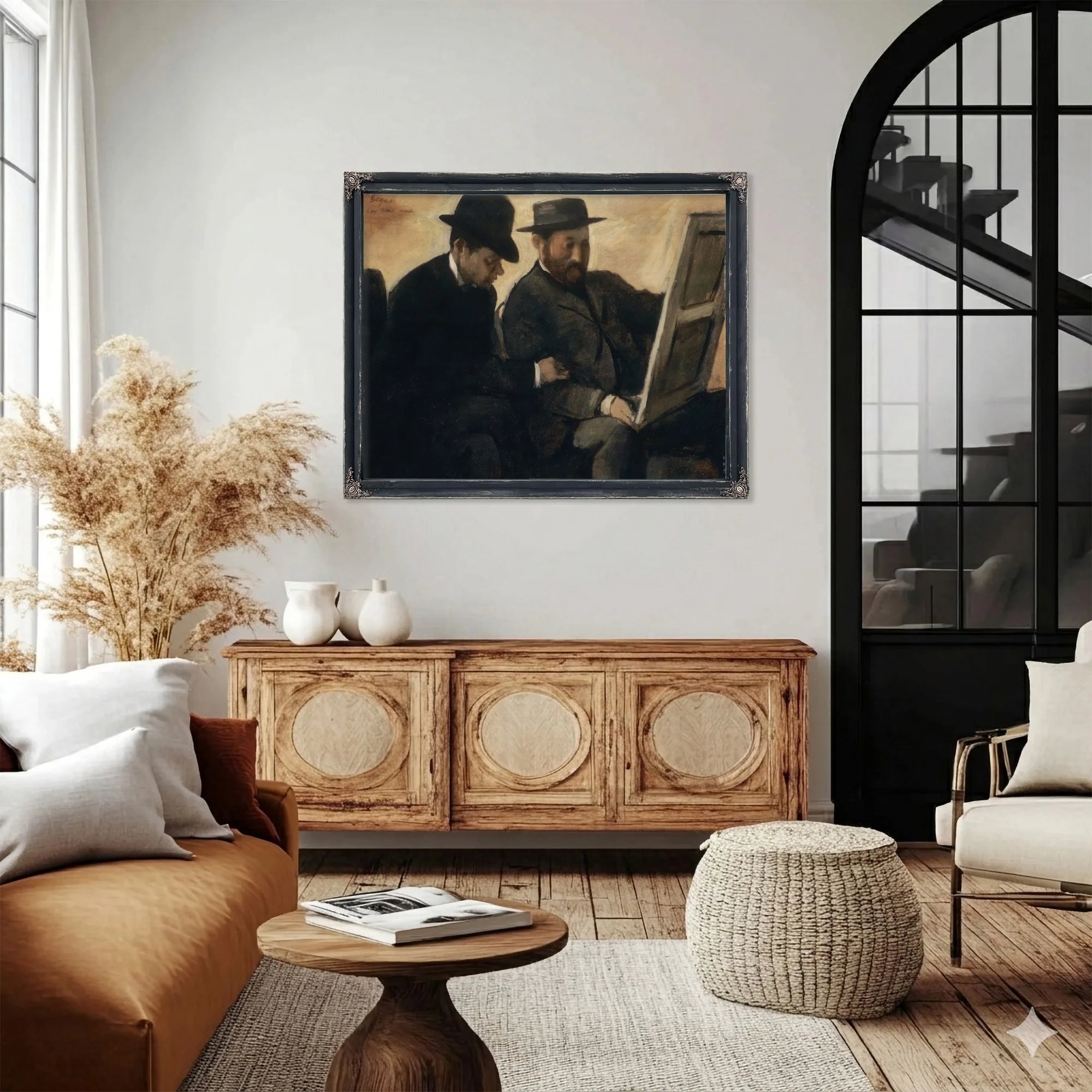 Paul Lafond And Alphonse Cherfils Examining A Painting By Edgar Degas Fine Art Print
