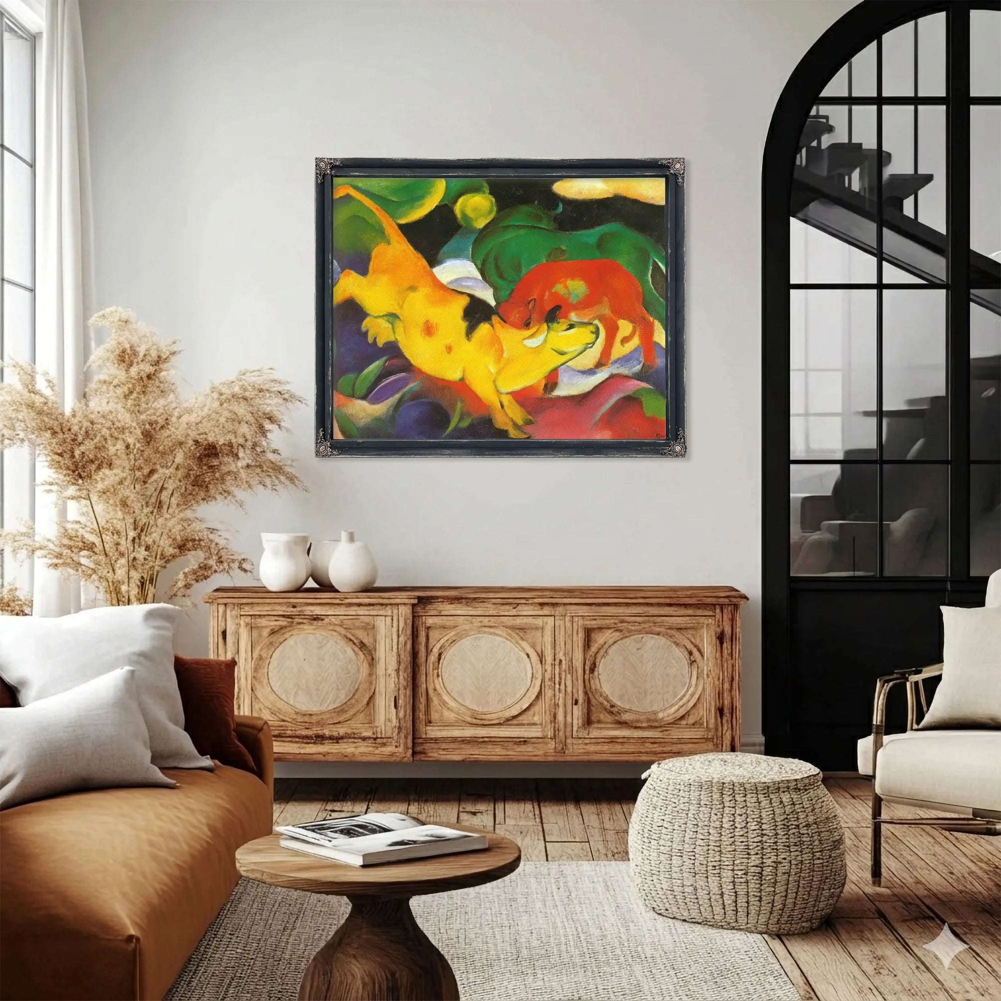 Cows Yellow Red Green By Franz Marc Fine Art Print
