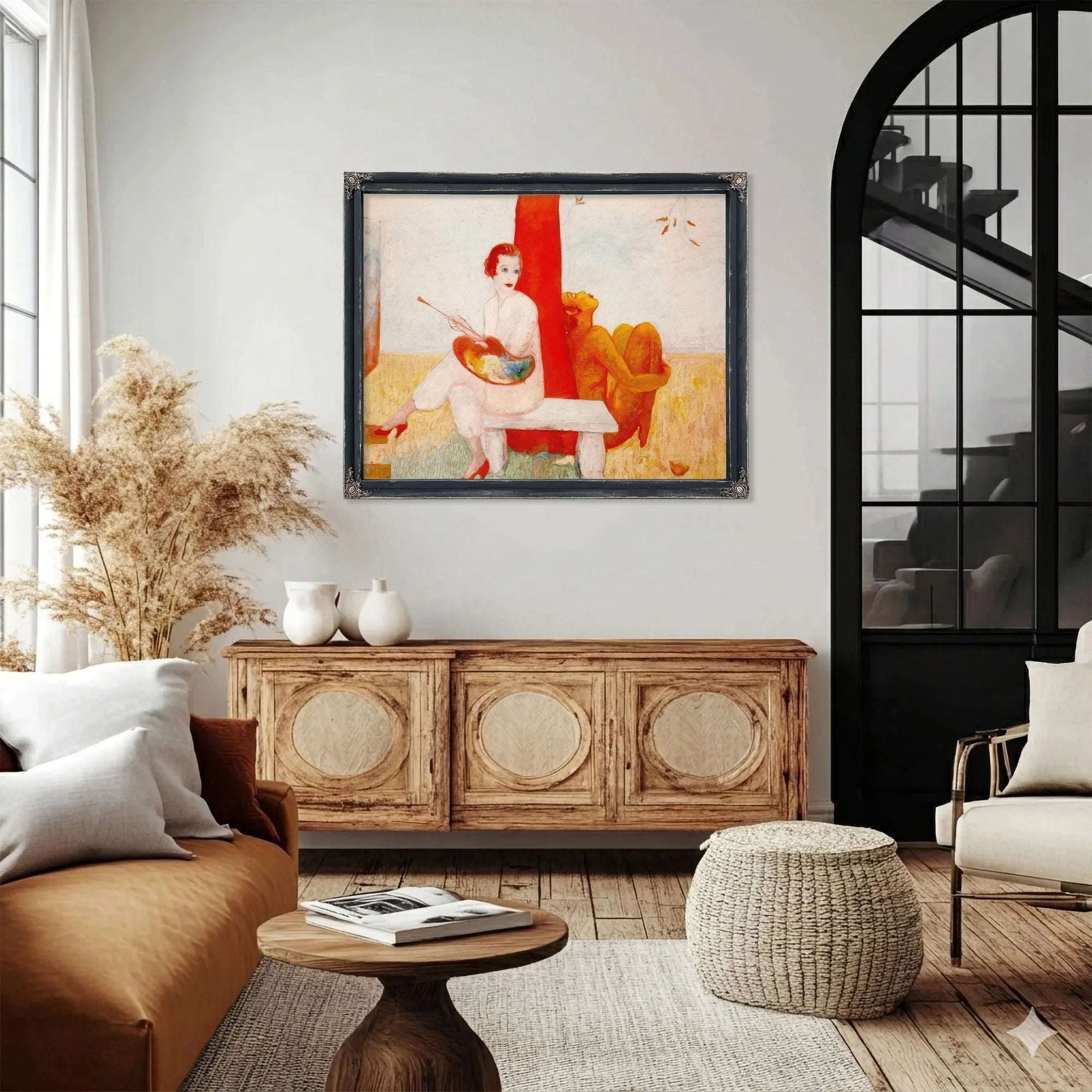 Self Portrait With Palette Painter And Faun By Florine Stettheimer Fine Art Print