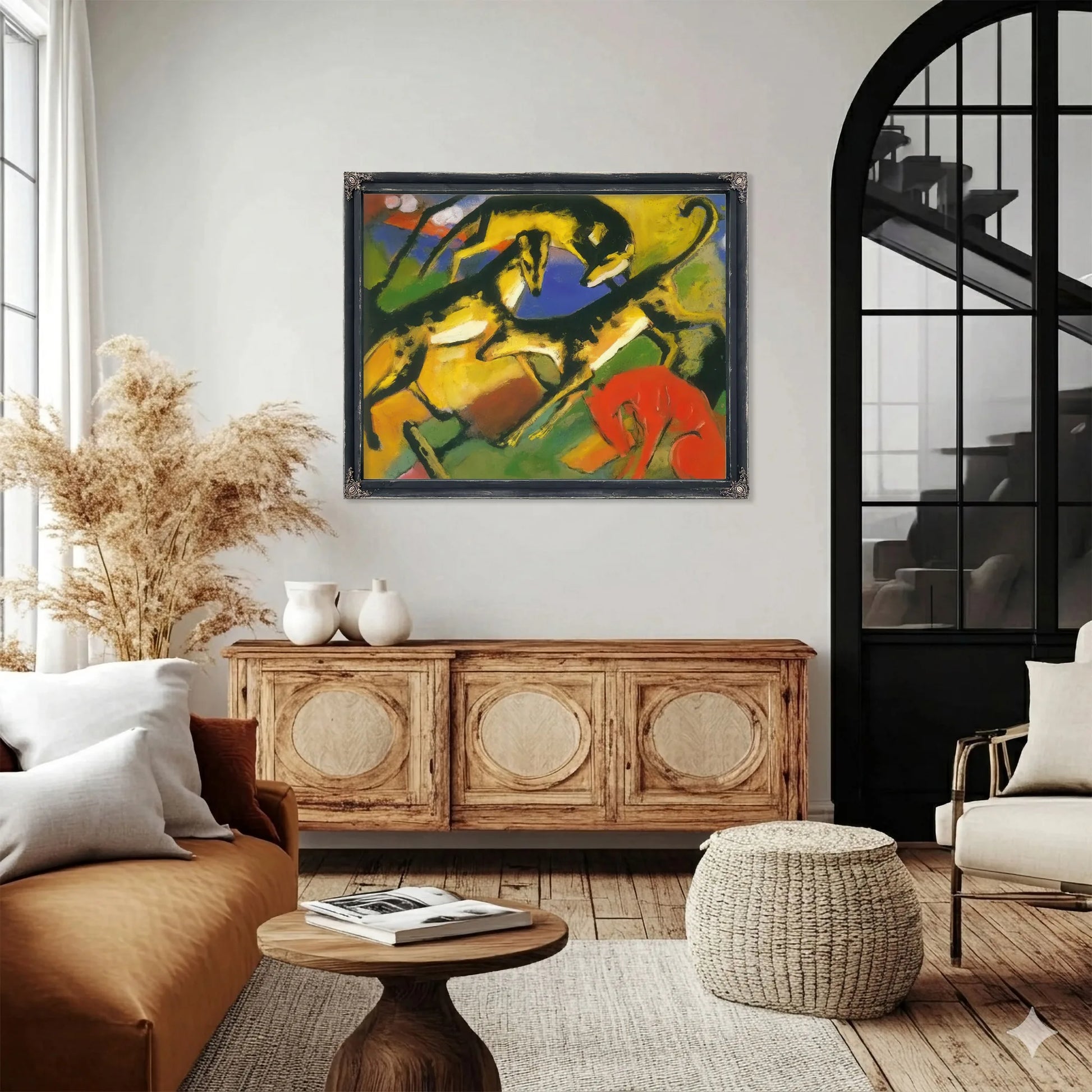 Playing Dogs By Franz Marc Fine Art Print