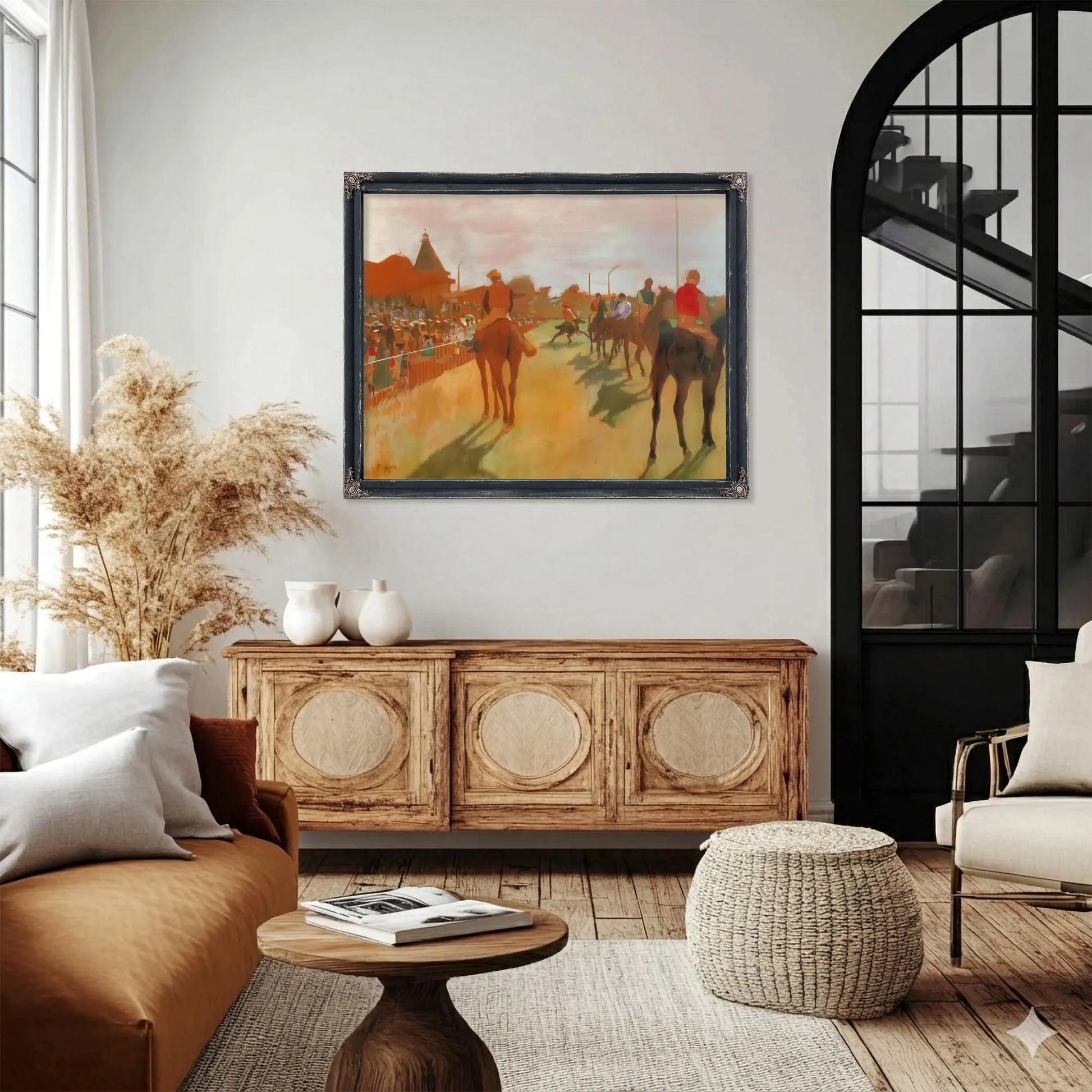Race Horses In The Front Of The Stands By Edgar Degas Fine Art Print