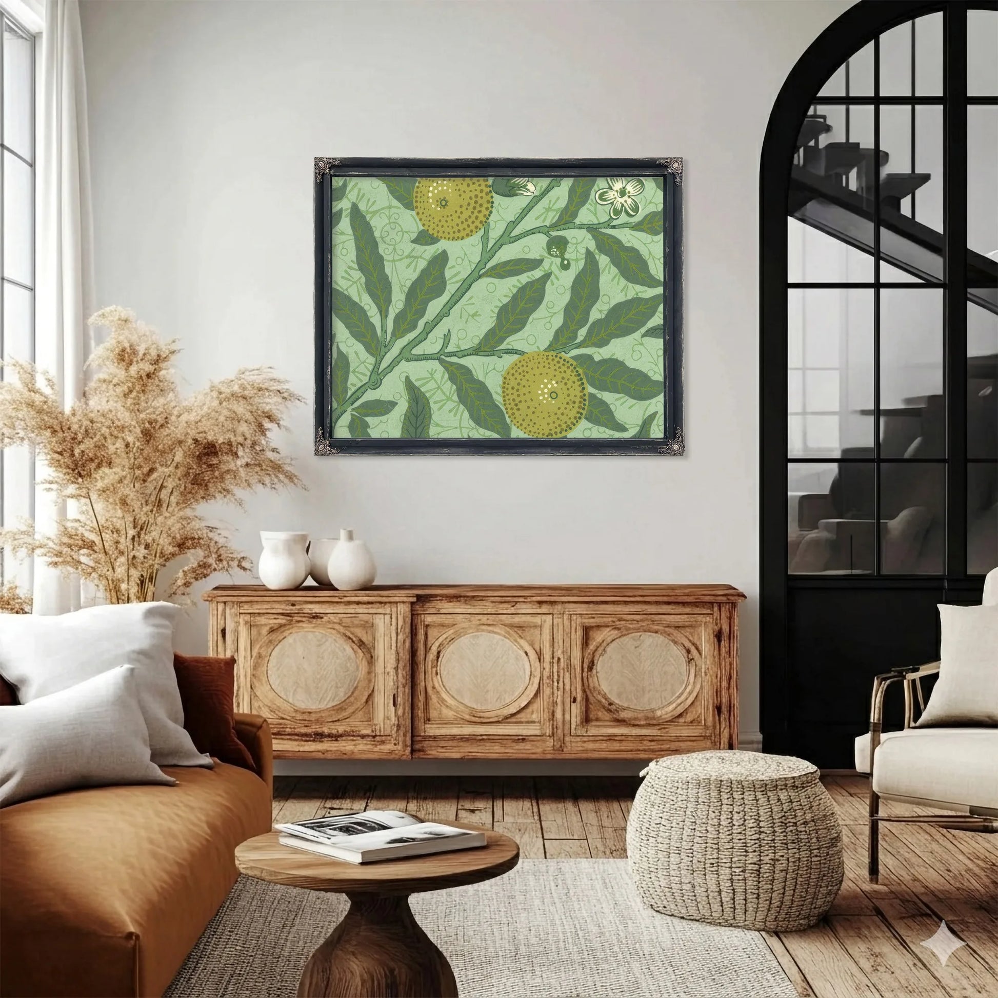 Wallpaper Sample With Lemons And Branches By William Morris Fine Art Print