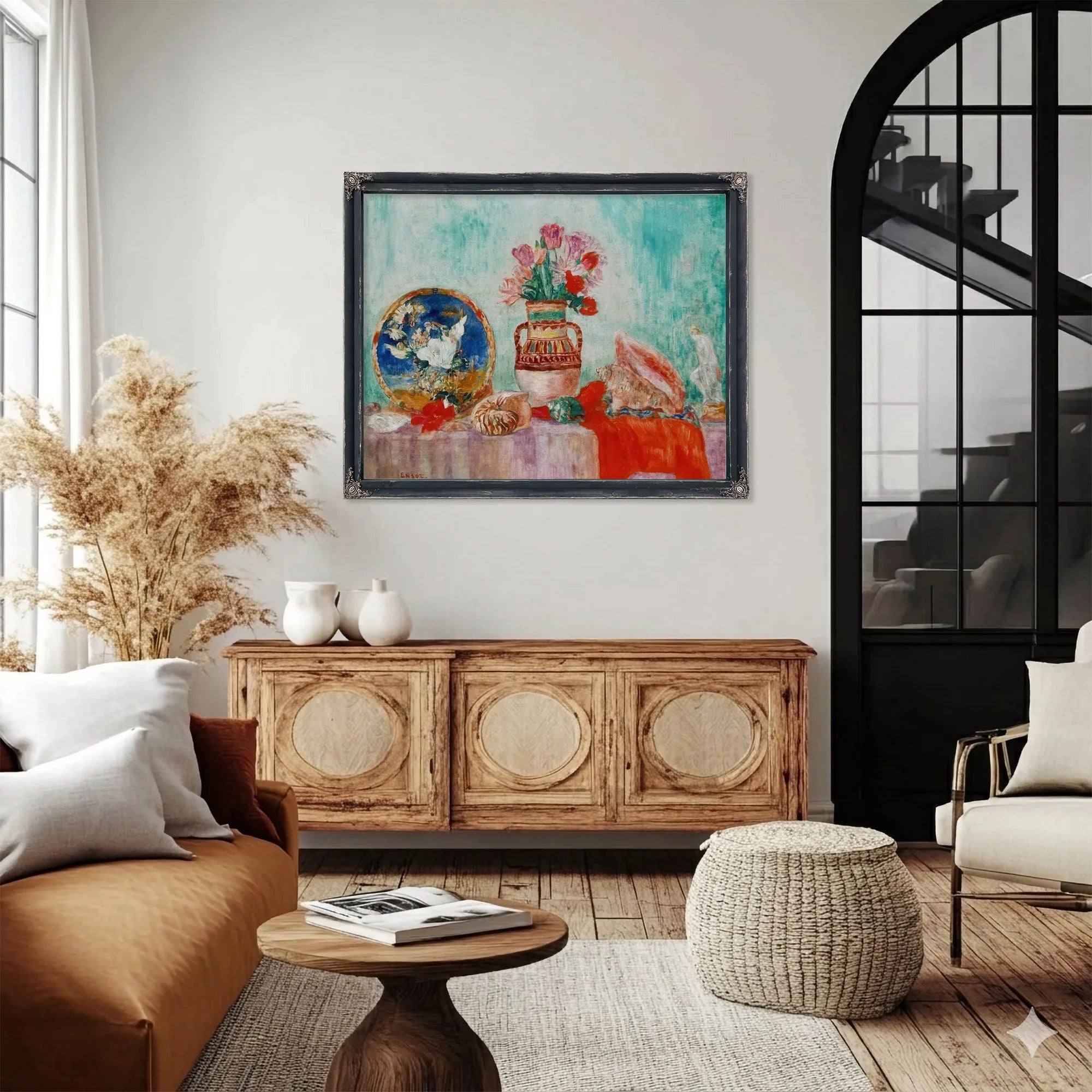 Still Life With Flowers And Shells By James Ensor Fine Art Print